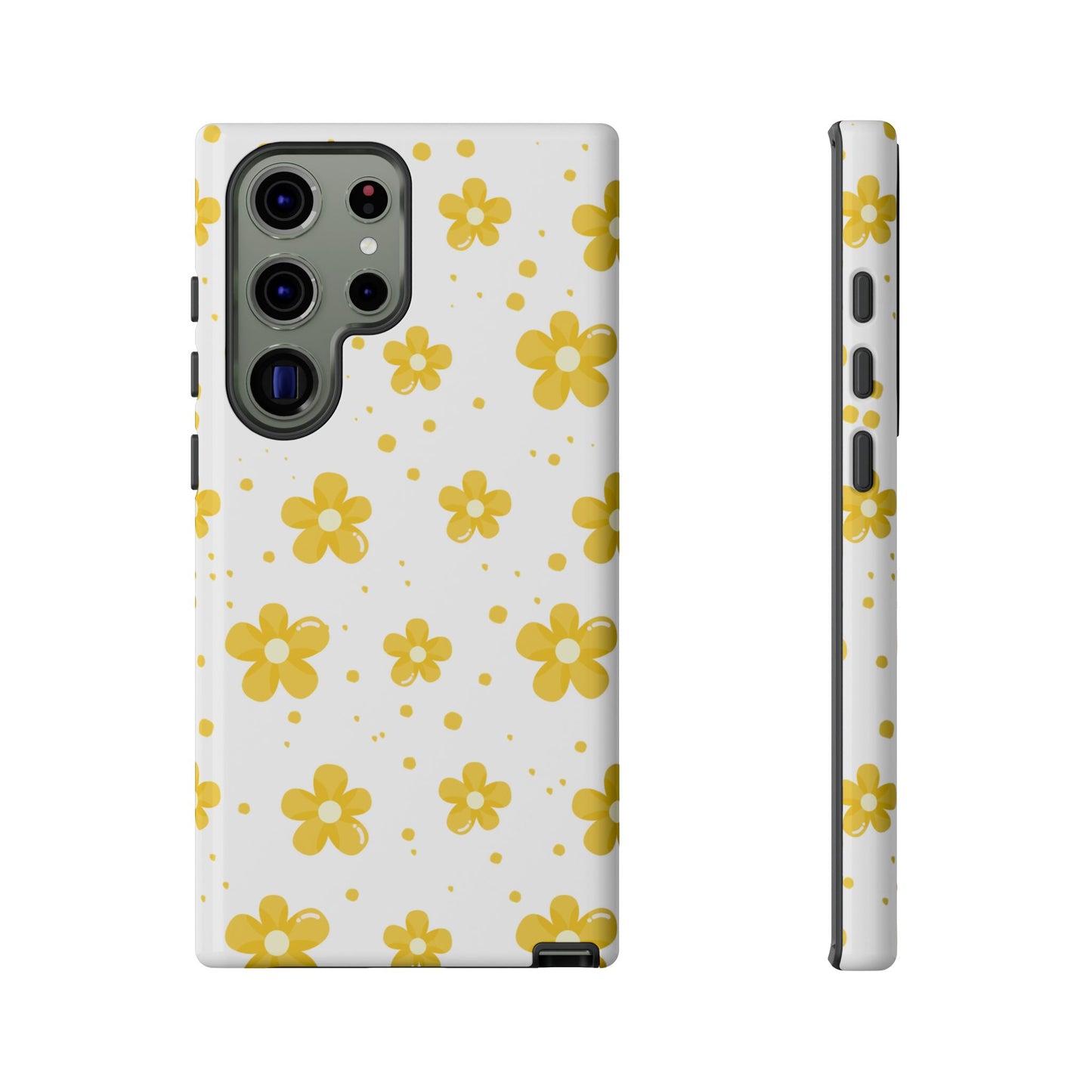 Yellow Flowers Protective Phone Case for Google, Apple and Samsung Phones
