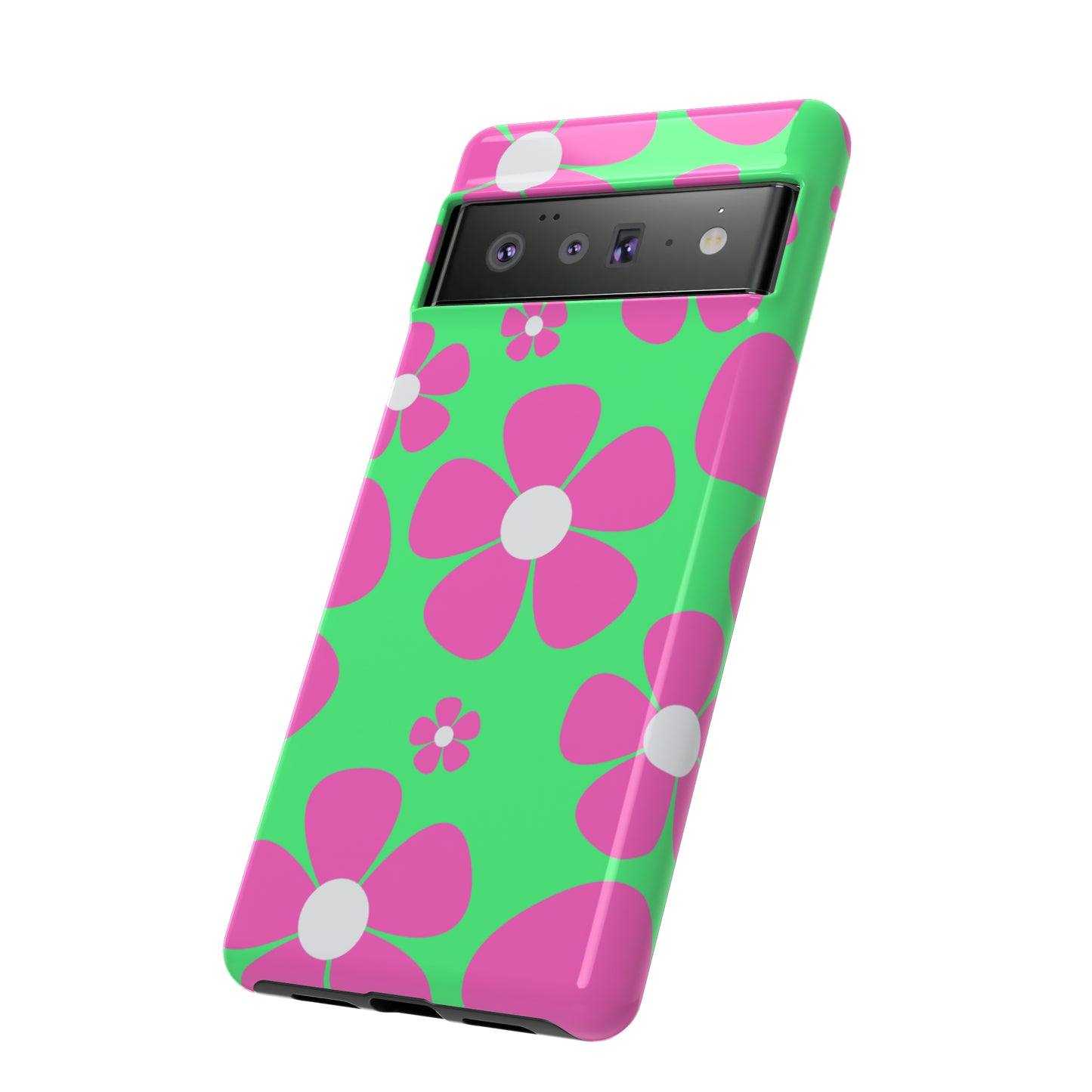 Green with pink flowers protective case