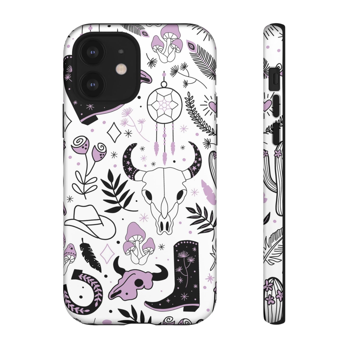 Purple and Black Western Protective Drop Proof Case Iphone, Samsung and Google phones