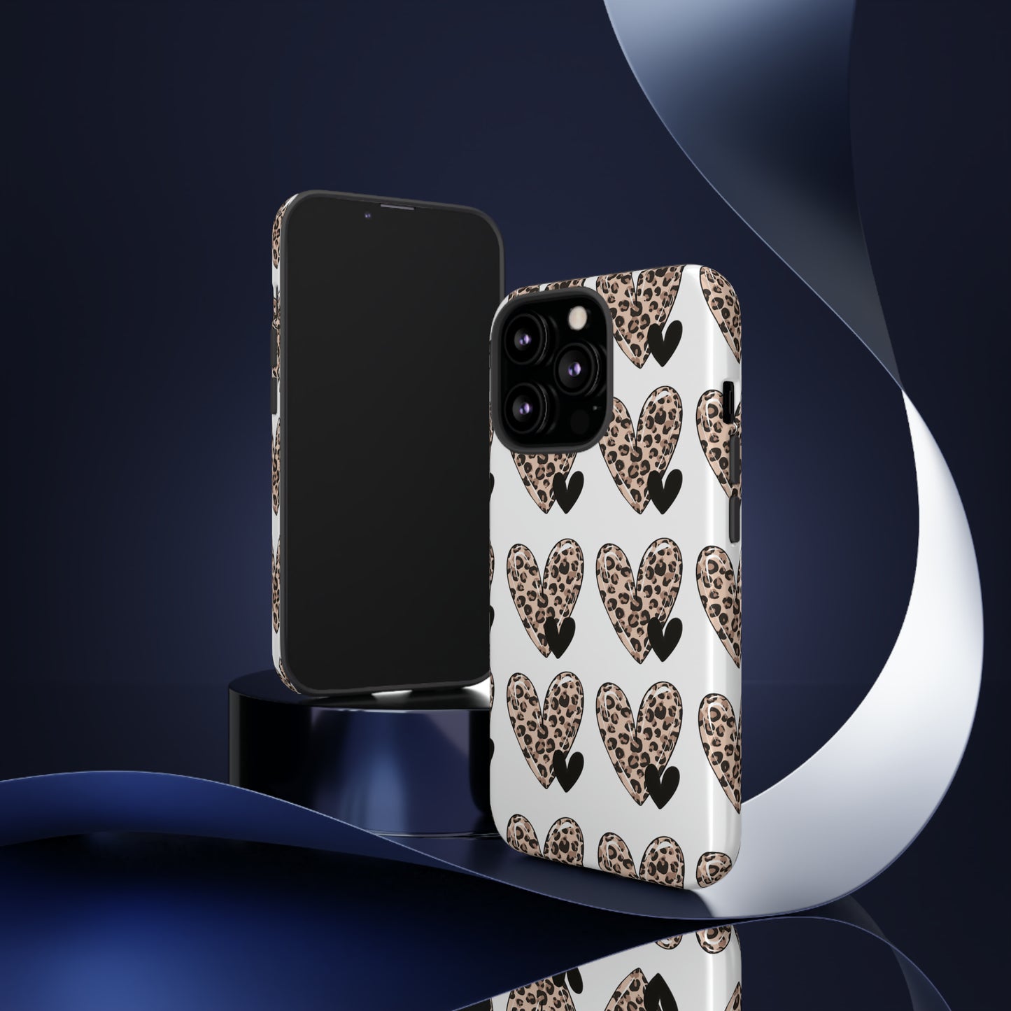 Leopard Hearts Protective Case for IPhone. Samsung and Google phones