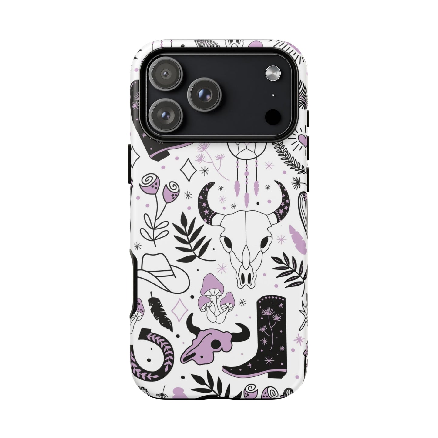 Purple and Black Western Protective Drop Proof Case Iphone, Samsung and Google phones
