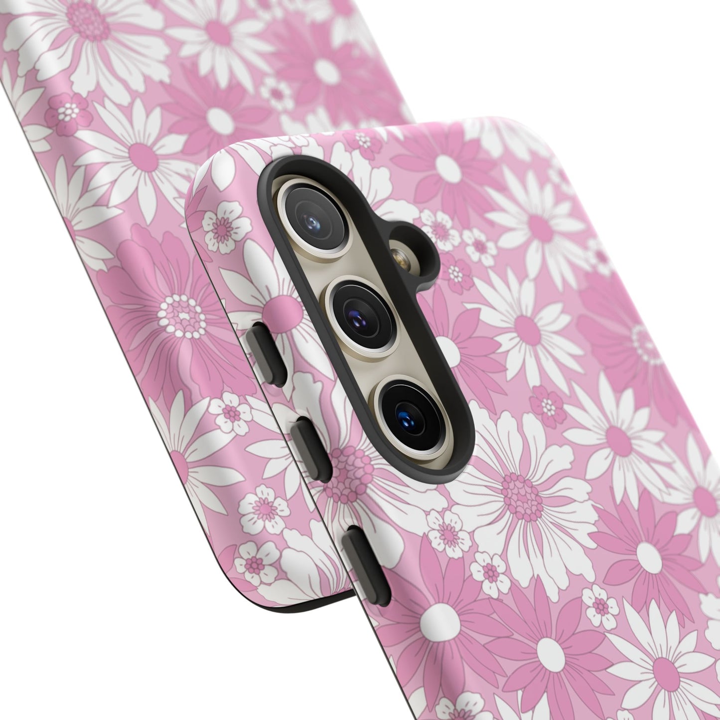 Pink and White Flowers Protective Phone Case