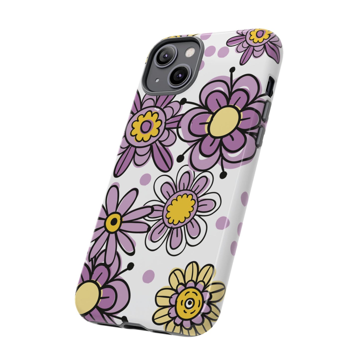 Purple Flowers Protective Phone Case