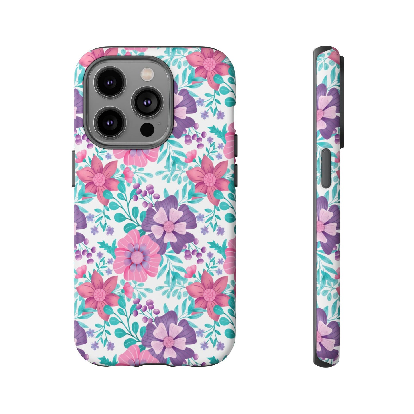 Pastel Flowers Protective Phone Case
