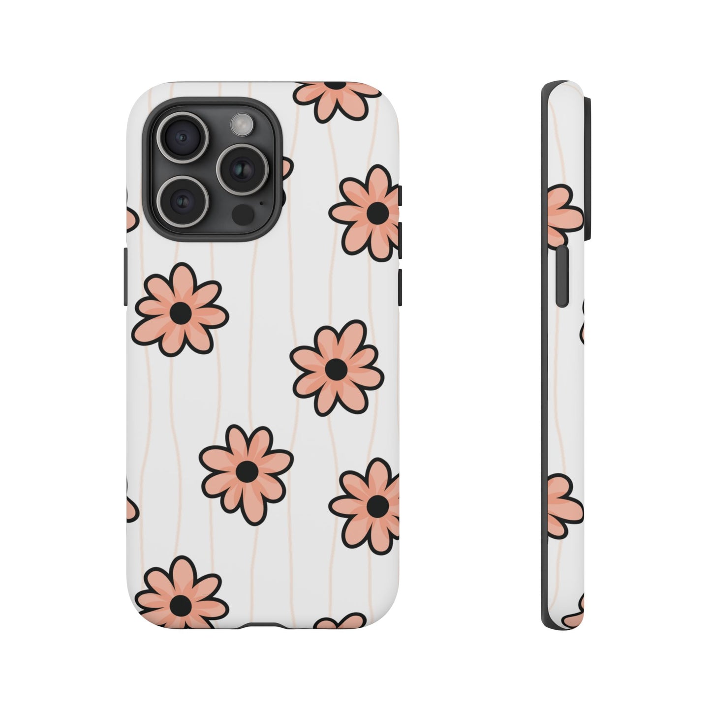 Pink Flowers Protective Phone Case