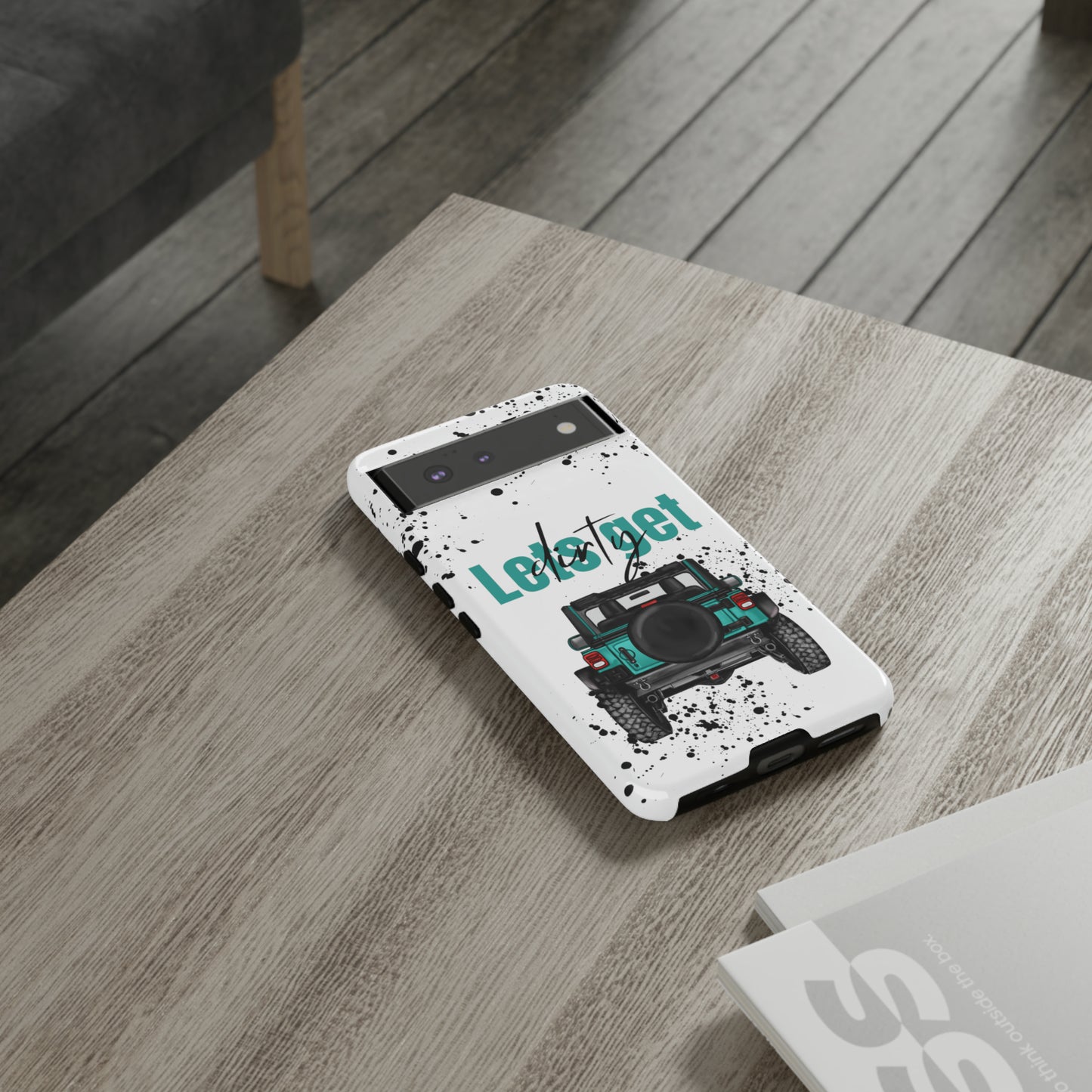 Lets Get Dirty Protective Phone Case for Iphone, Google and Samsung Splatter Turquoise