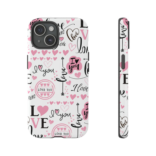 Valentine Love Pink Protective Phone Case for Iphone, Samsung and Google Devices