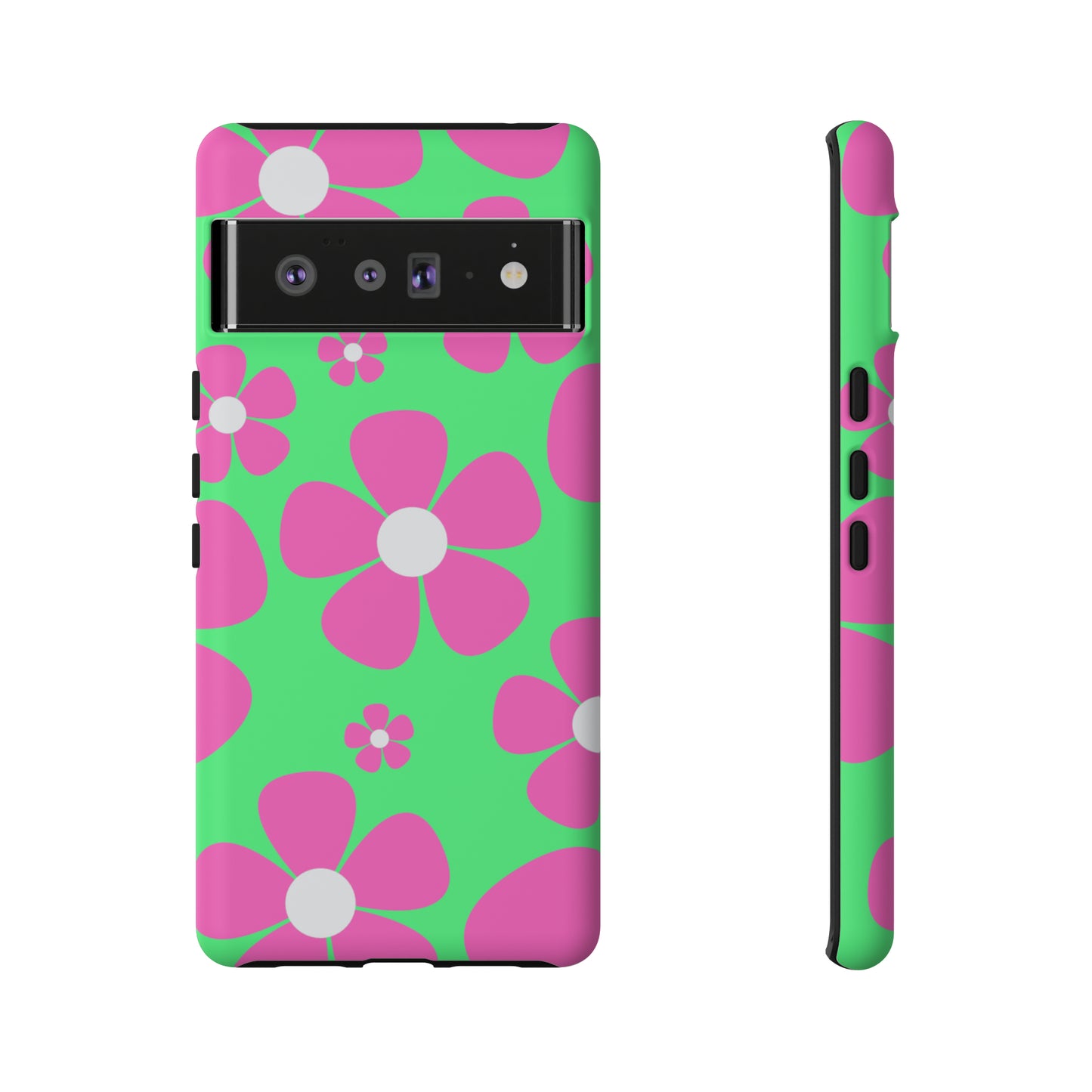 Green with pink flowers protective case