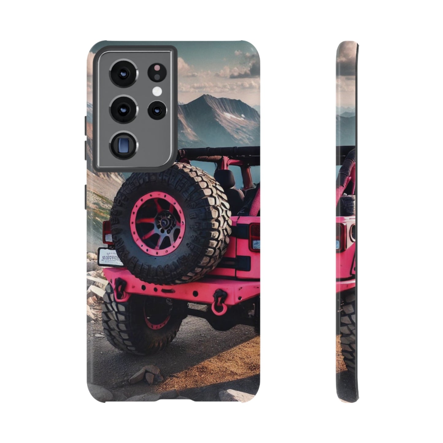 Pink Jeep Tire Protective Phone Case