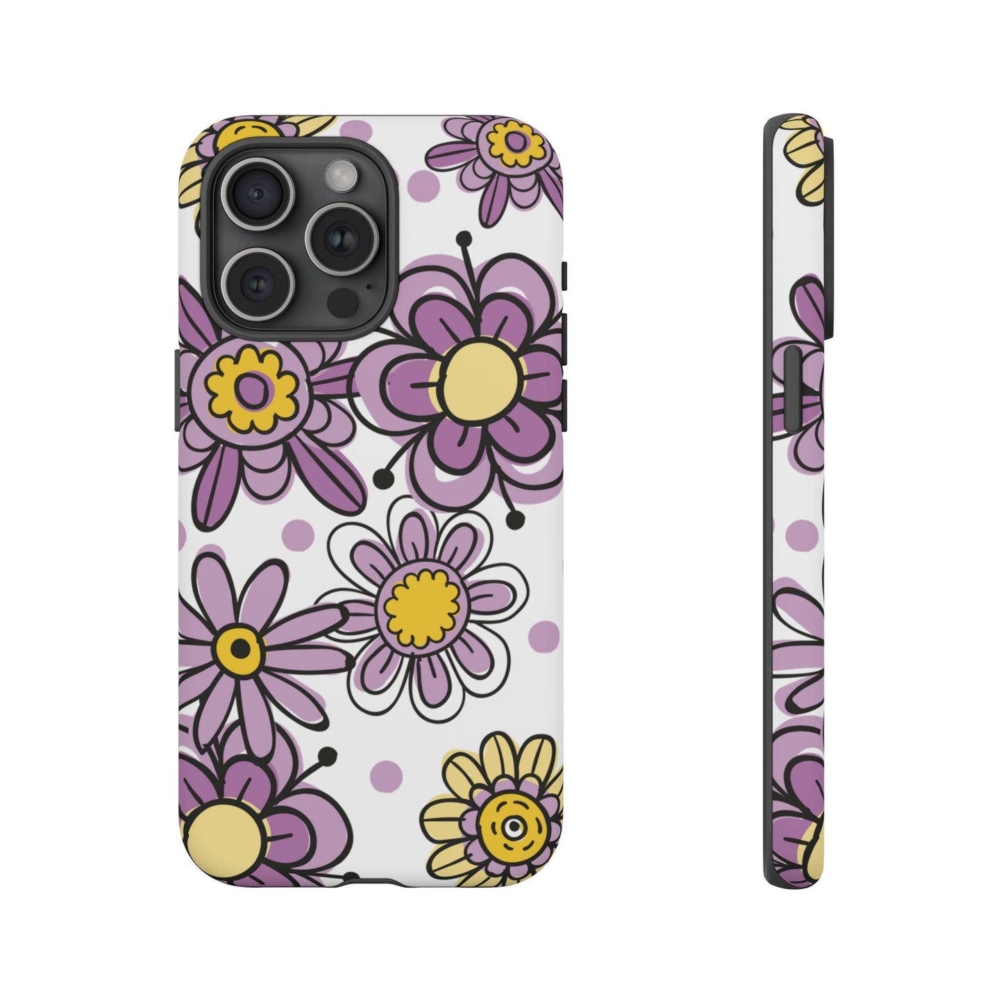 Purple Flowers Protective Phone Case