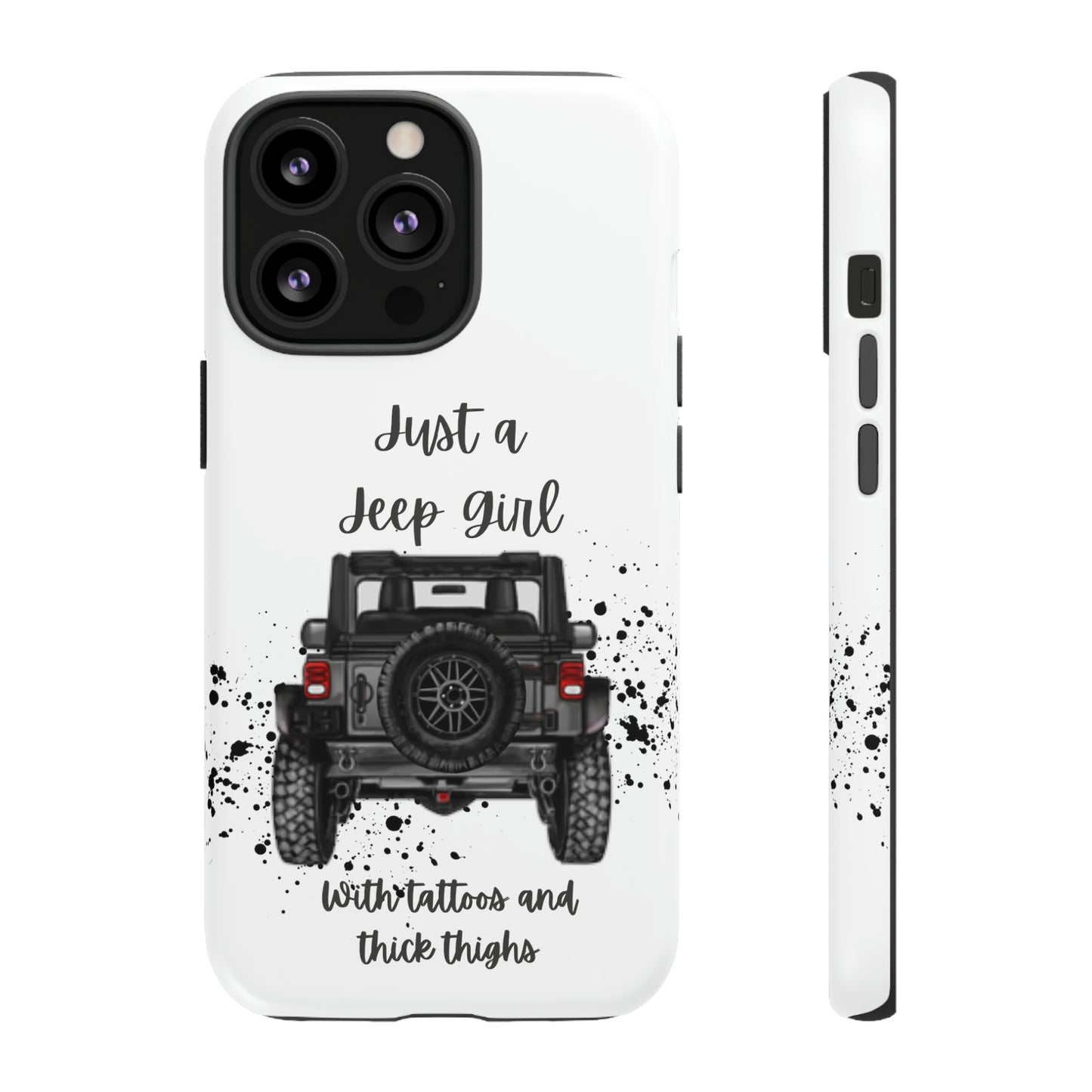 Off Road Girl with Tattoos and Thick Thighs Grey Protective Phkne Case