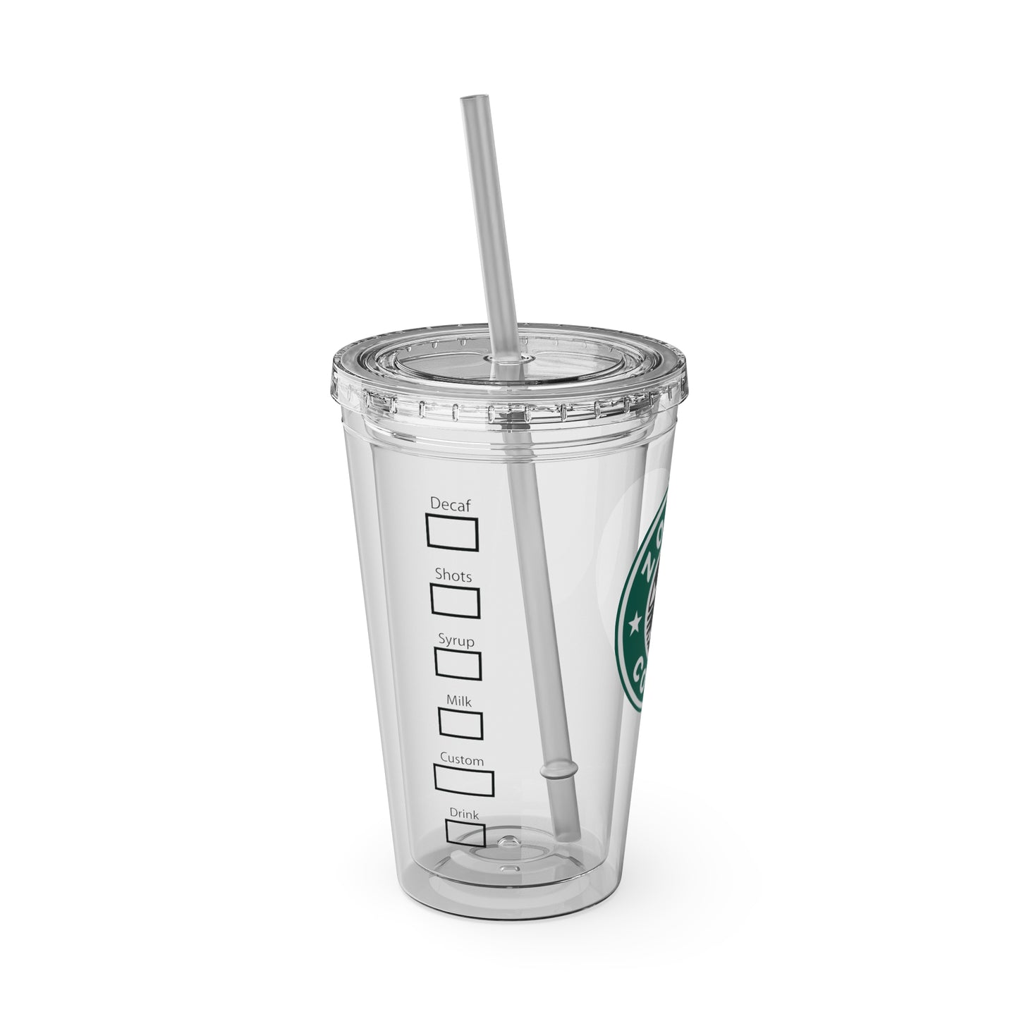 Zombie Coffee Tumbler with Straw, 16oz