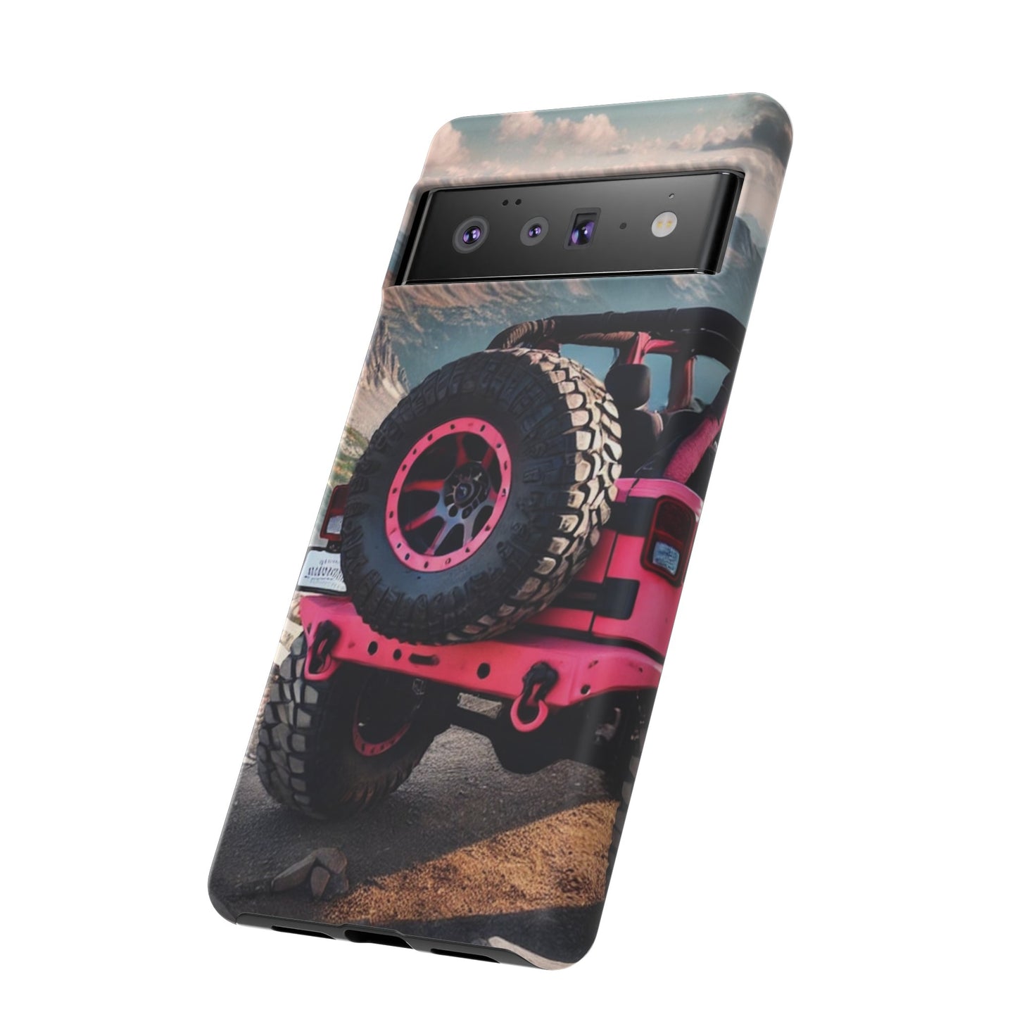 Pink Jeep Tire Protective Phone Case