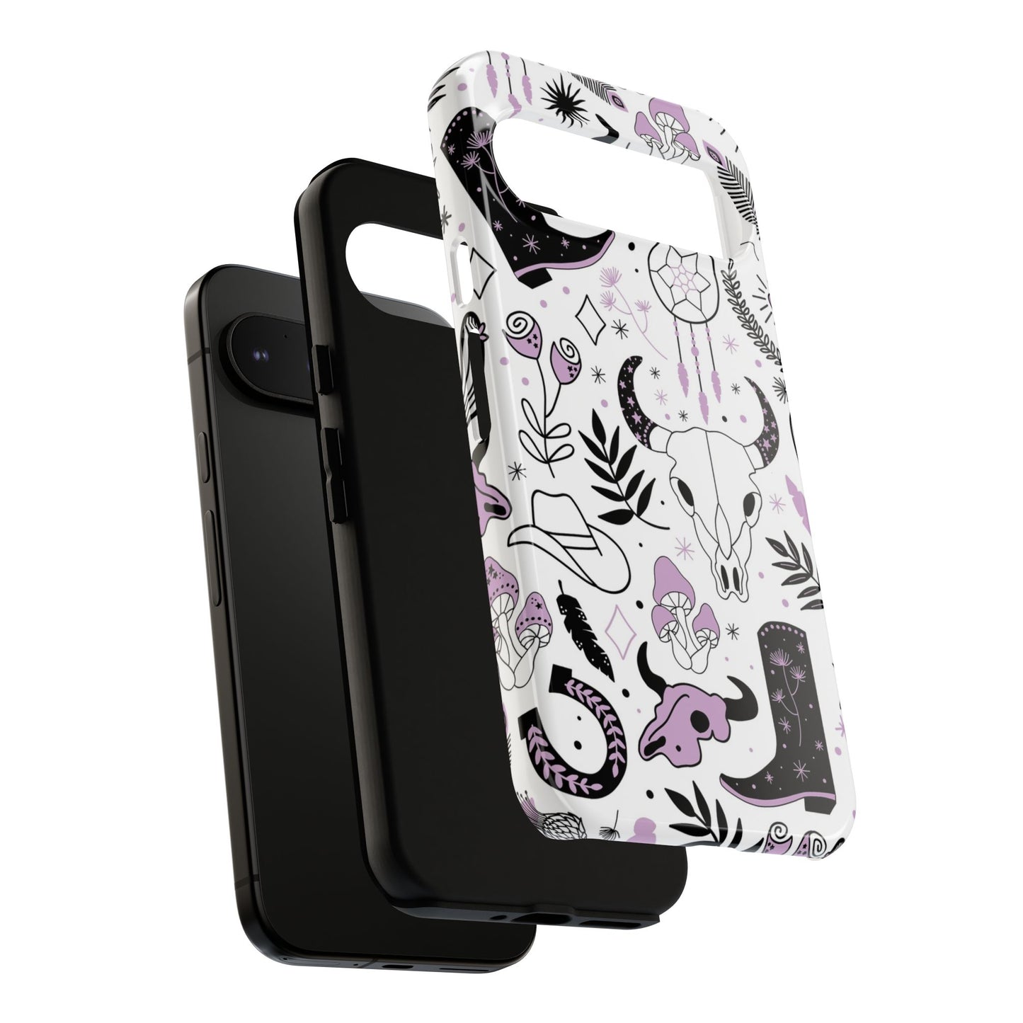 Purple and Black Western Protective Drop Proof Case Iphone, Samsung and Google phones