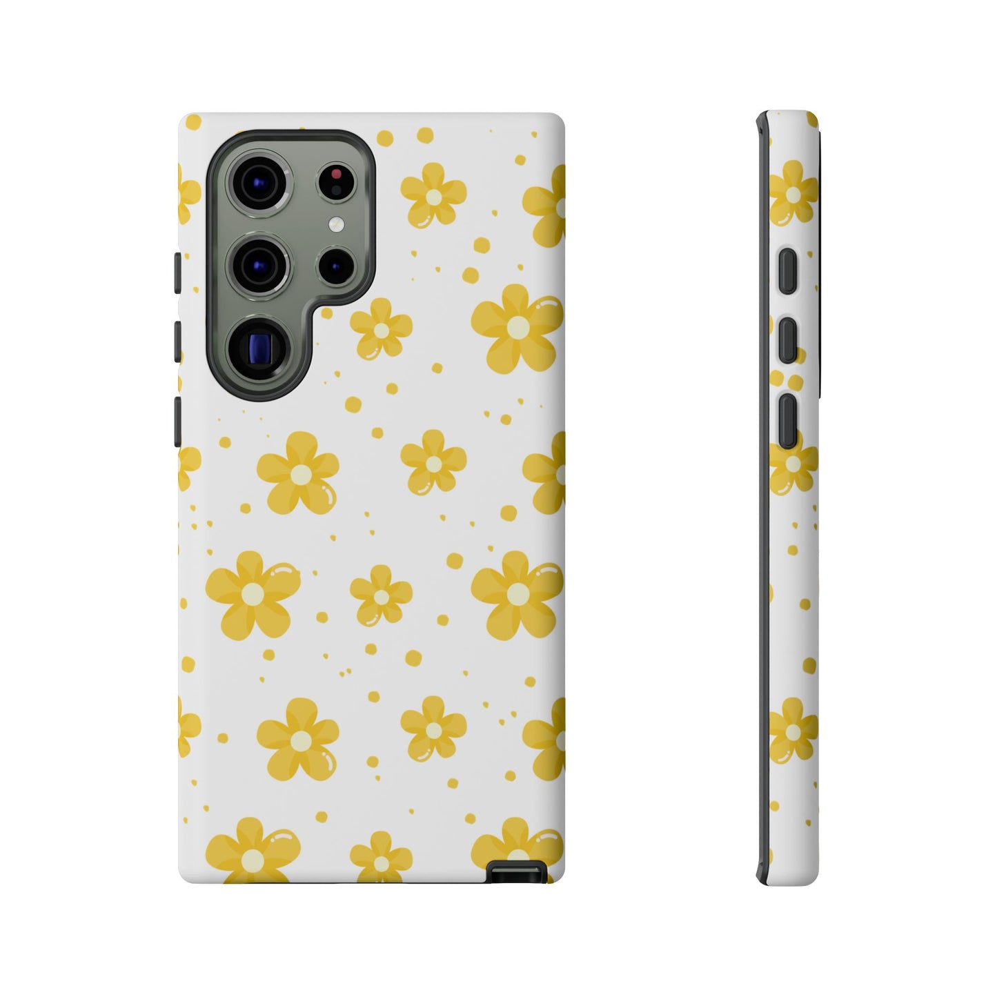 Yellow Flowers Protective Phone Case for Google, Apple and Samsung Phones