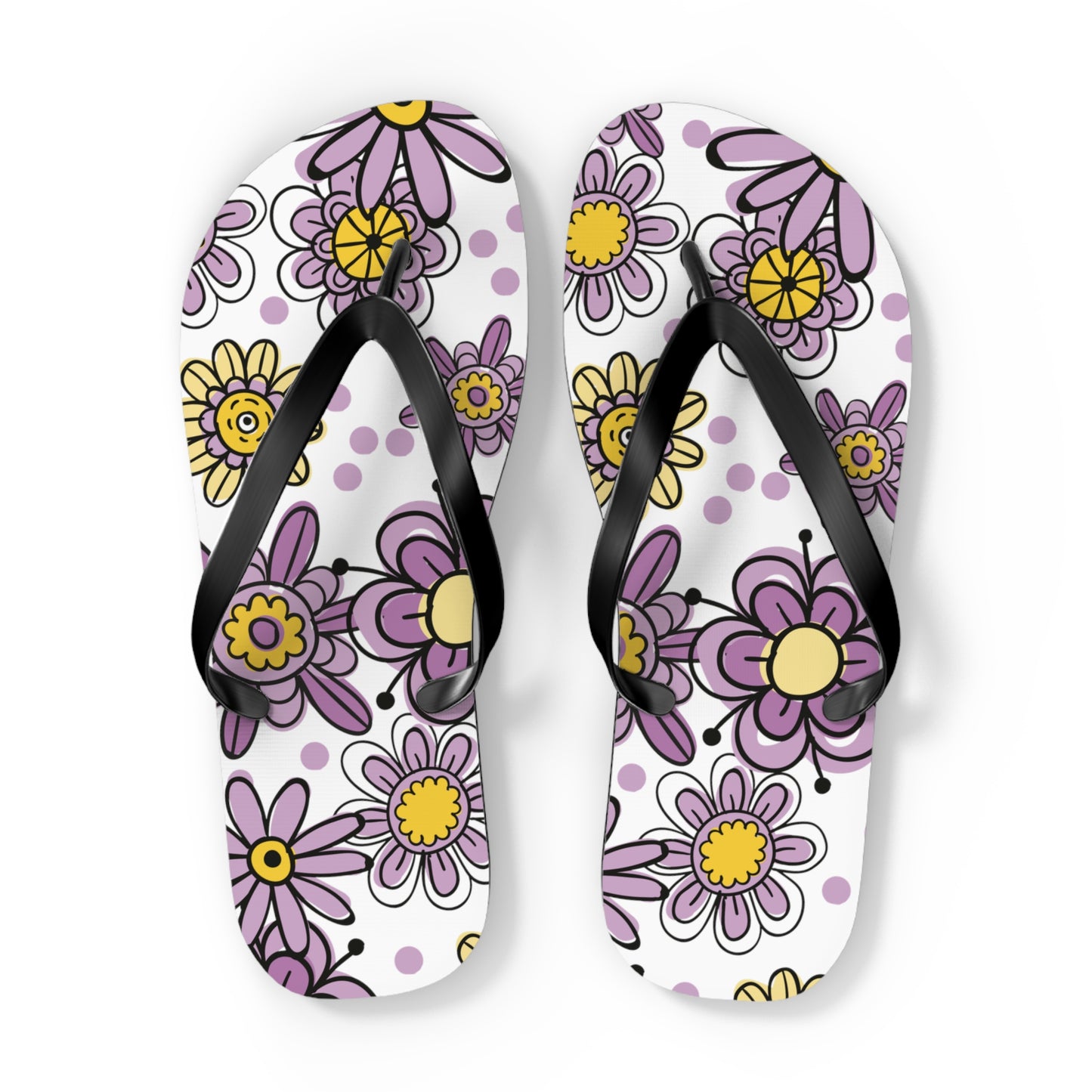 Purple Flower Summer Flip Flops