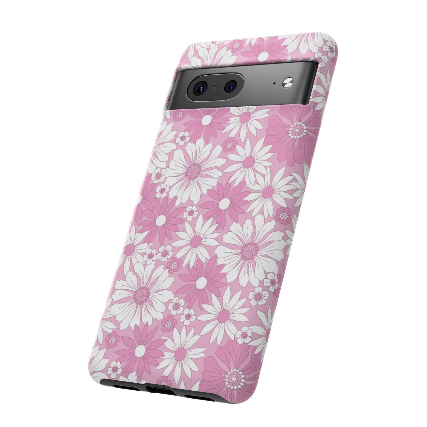 Pink and White Flowers Protective Phone Case
