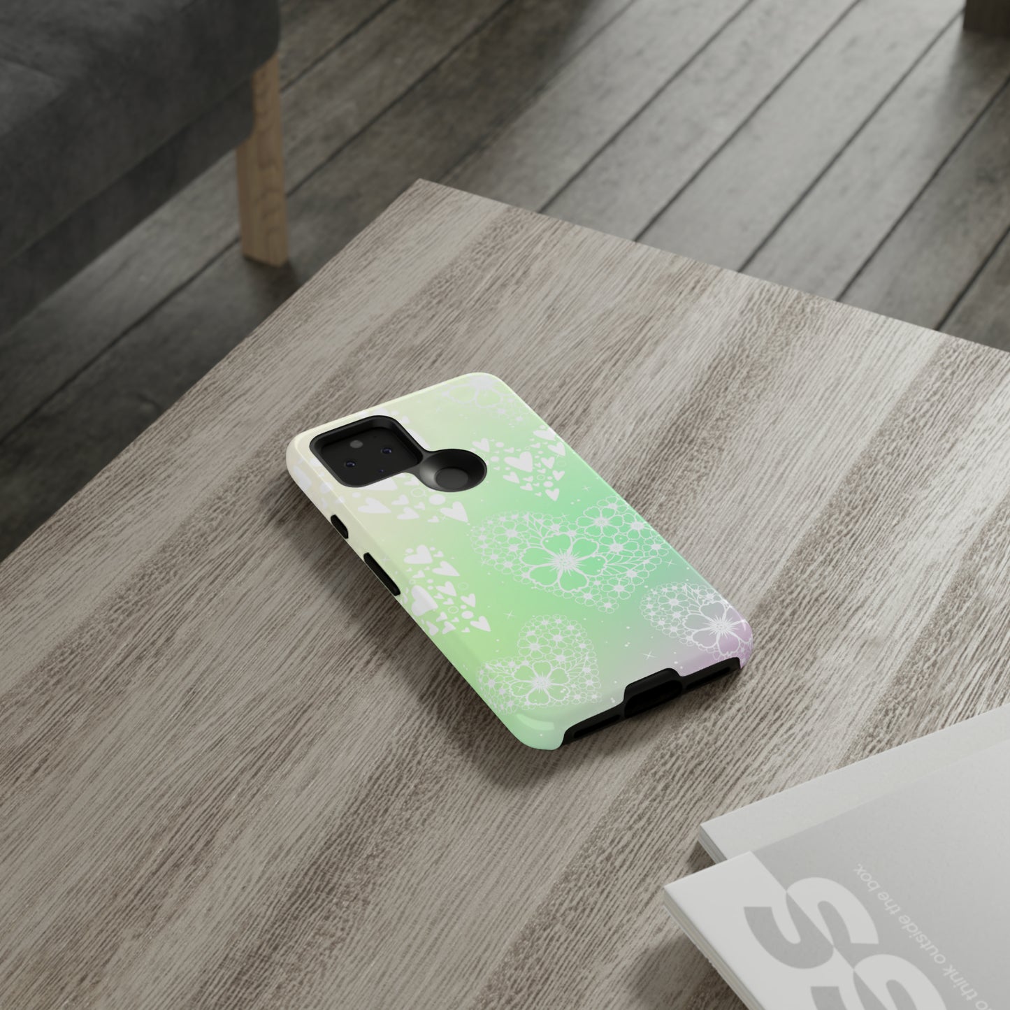 Pastel Heart Ombre Protective Case for Iphone, Google and Samsung