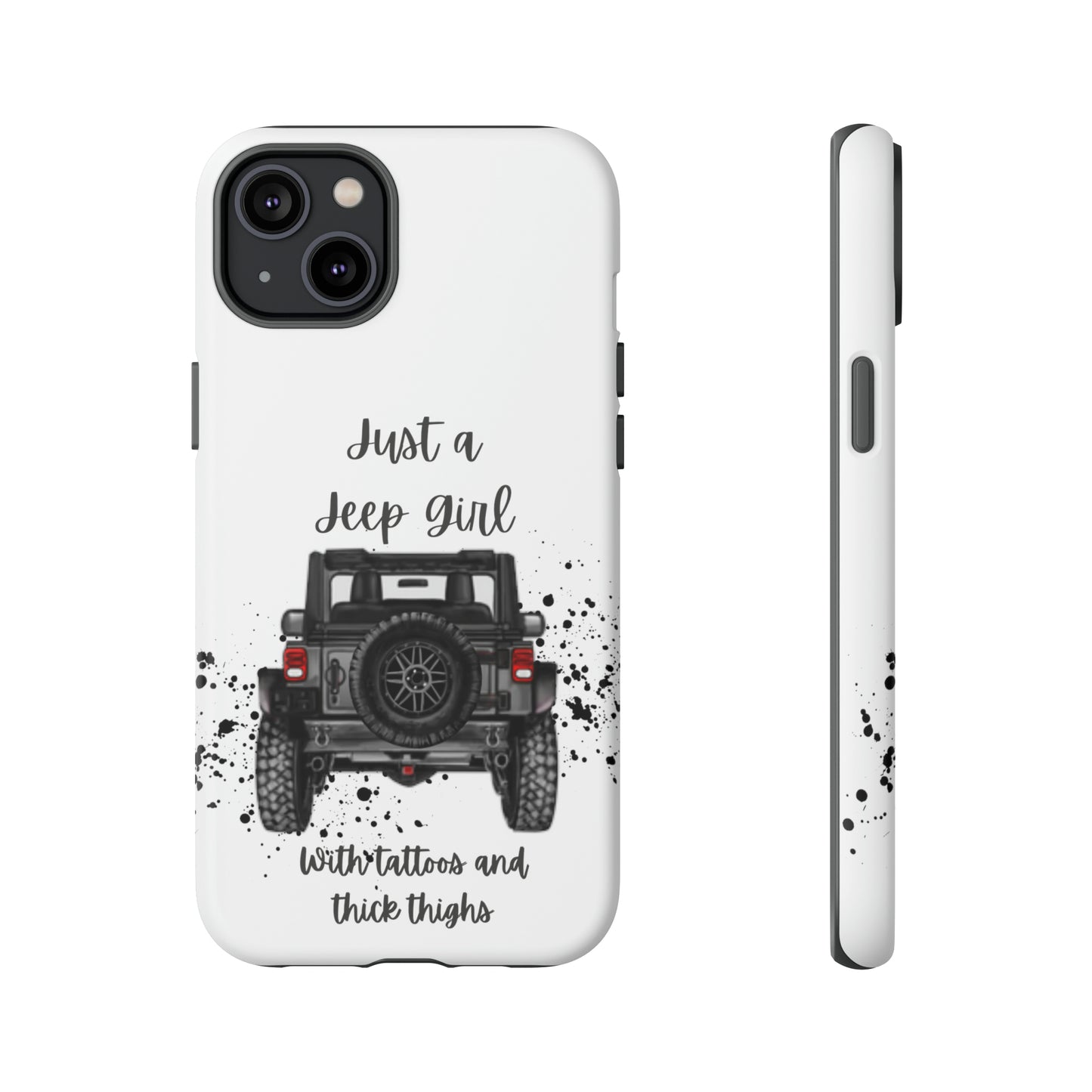 Off Road Girl with Tattoos and Thick Thighs Grey Protective Phkne Case