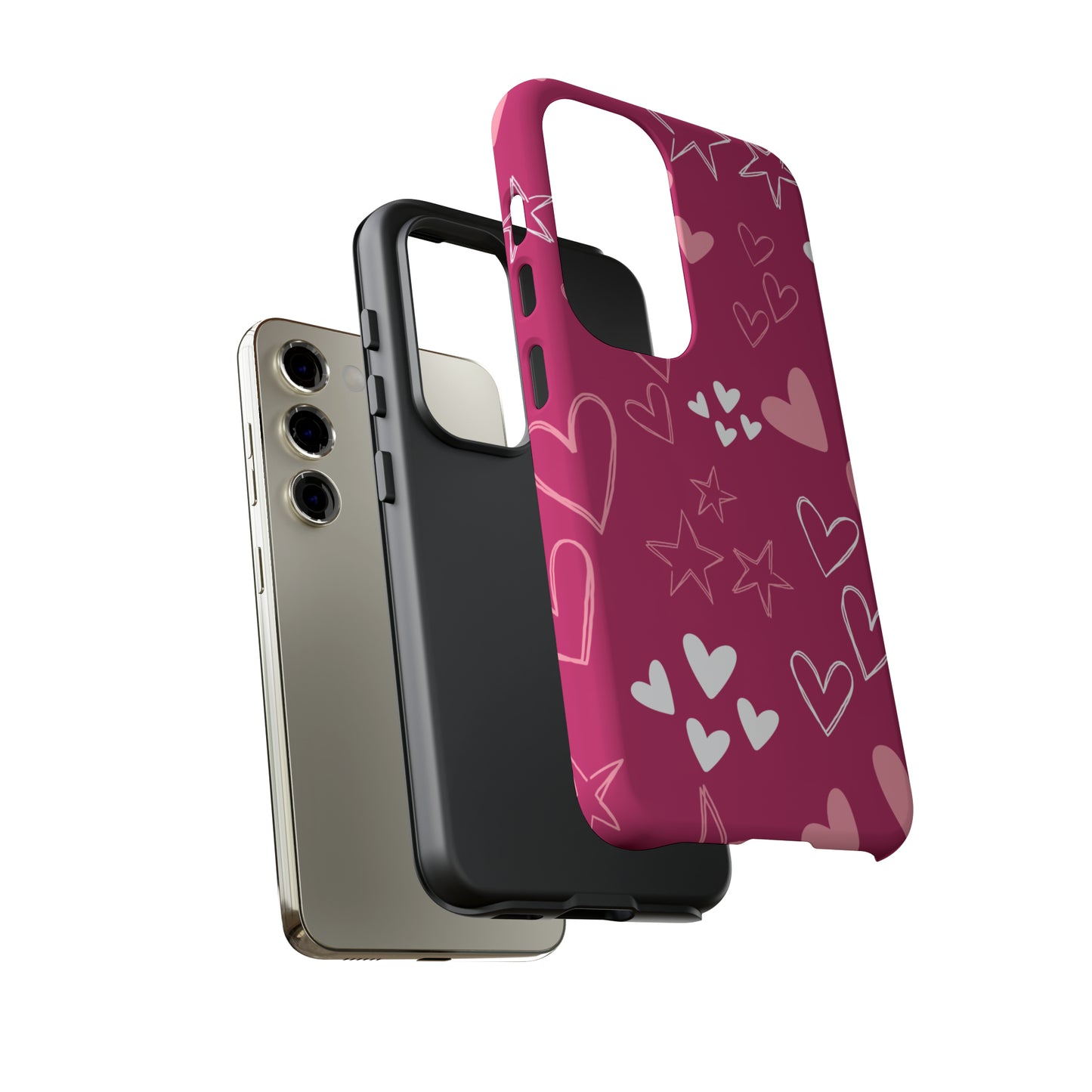 Heart and Stars Protective Case for Google, IPhone and Samsung phones