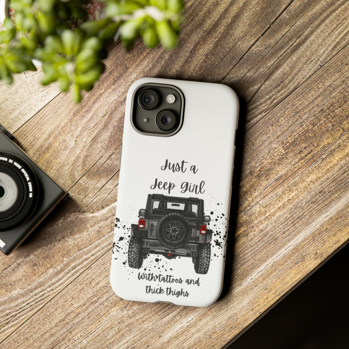 Off Road Girl with Tattoos and Thick Thighs Grey Protective Phkne Case