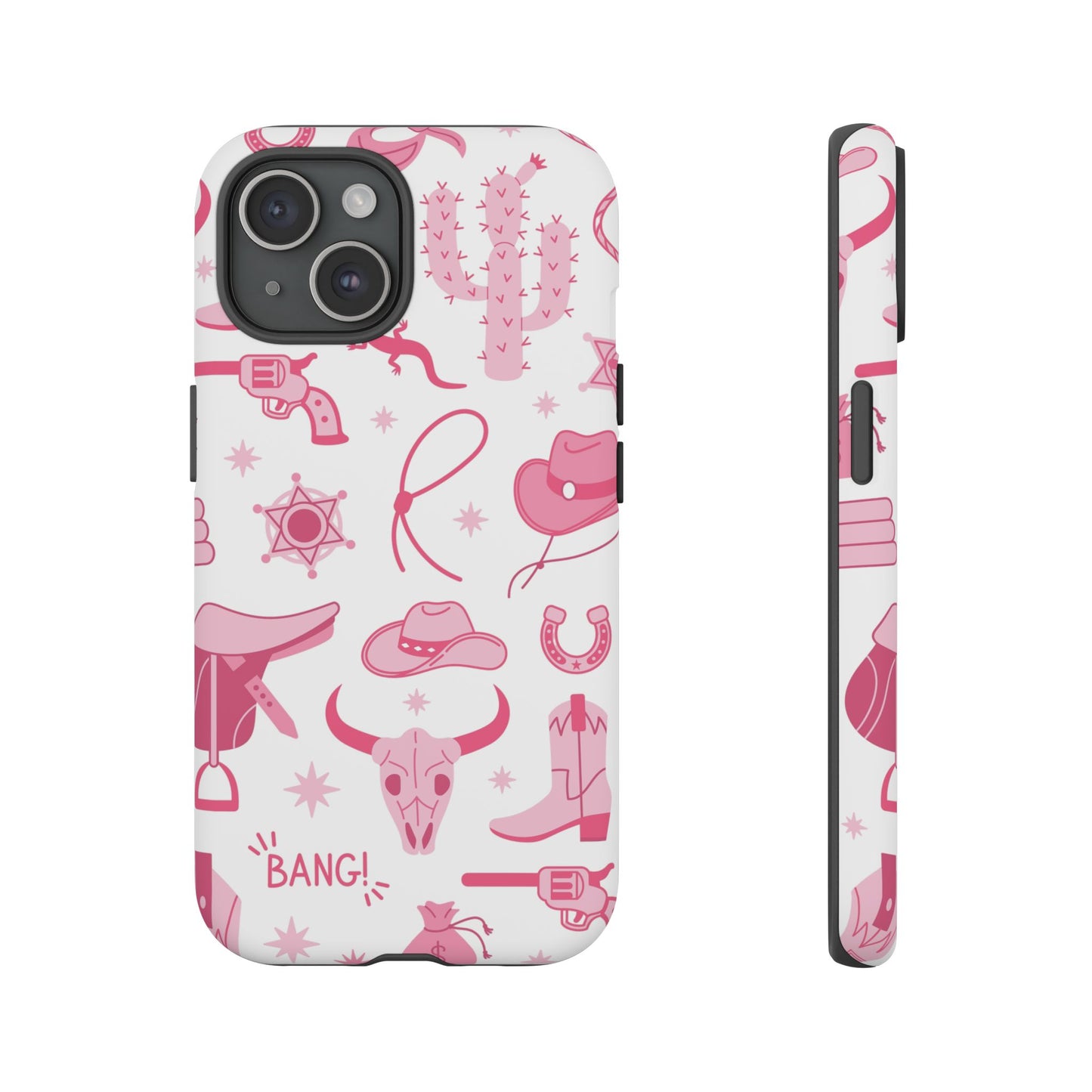 Pink Western Protective Phone Case for Iphone, Samsung and Google Phones