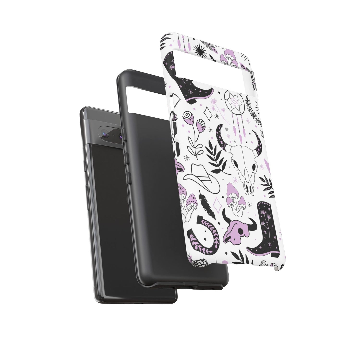 Purple and Black Western Protective Drop Proof Case Iphone, Samsung and Google phones