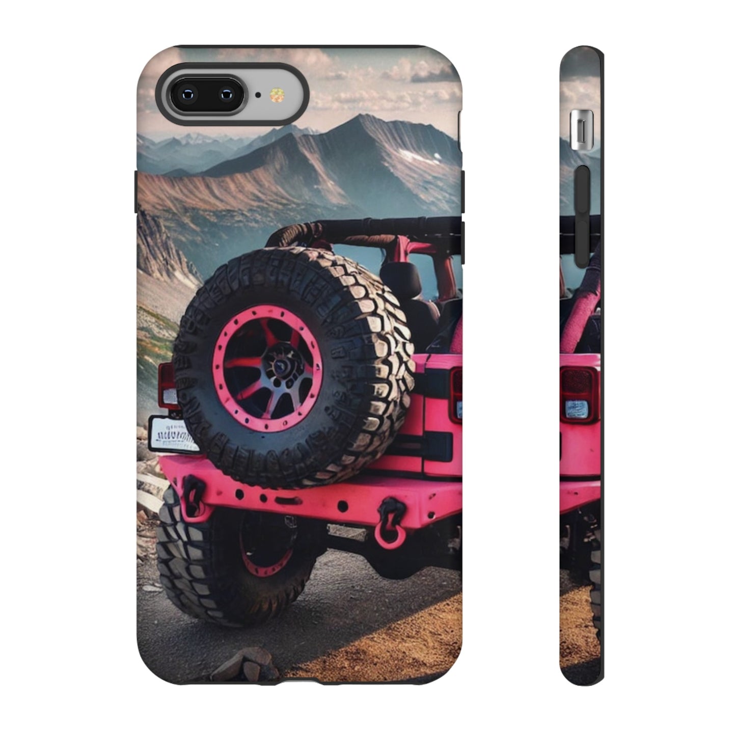 Pink Jeep Tire Protective Phone Case