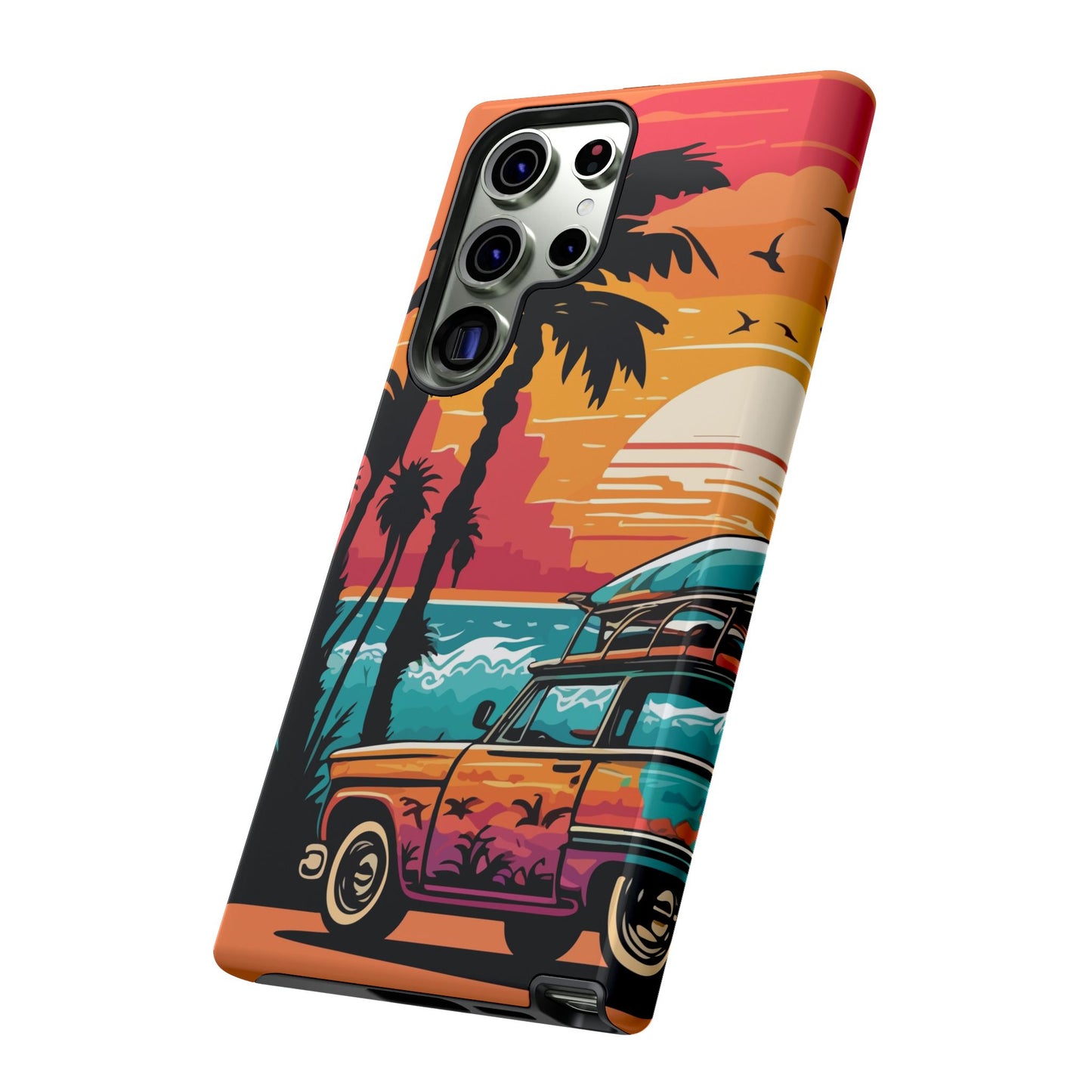 Summer Retro Sunset Protective Phone Case