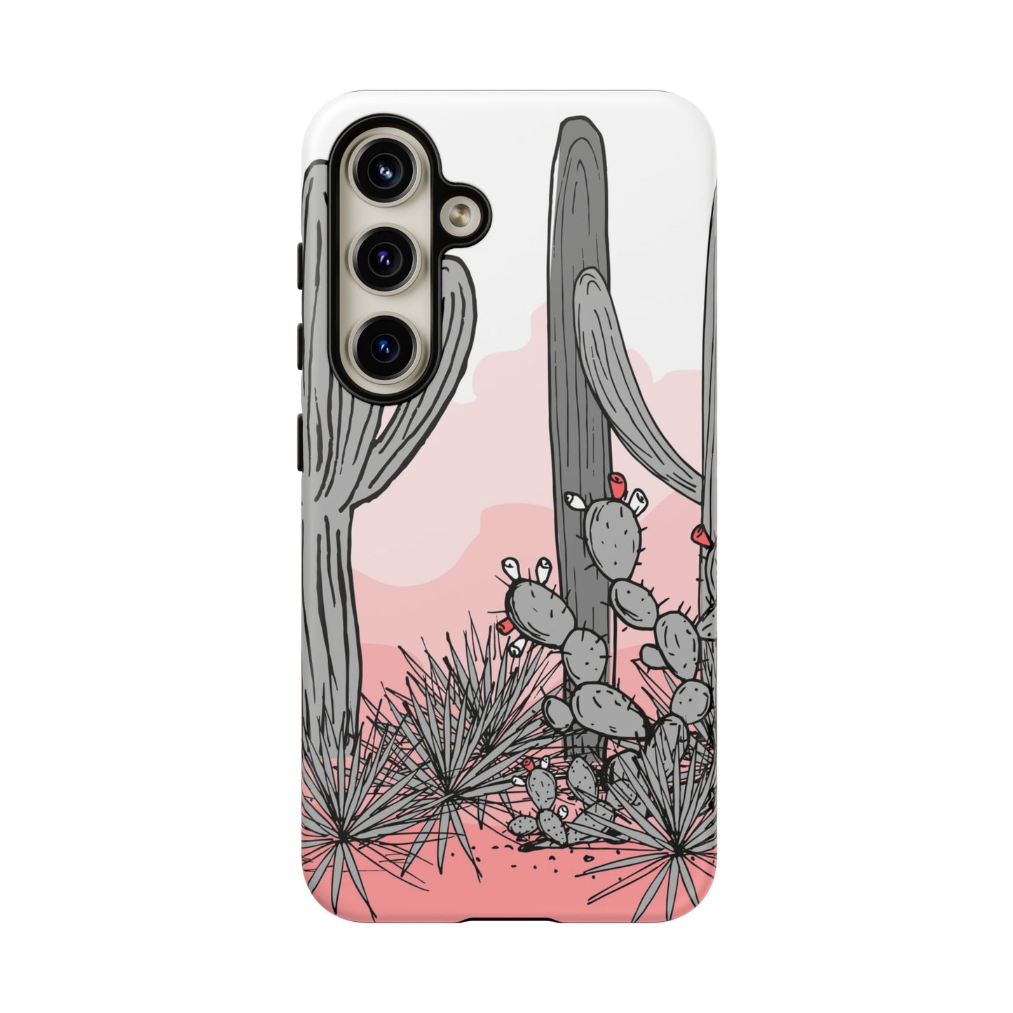 Pastel Cactus Sunset Protective Phone Case