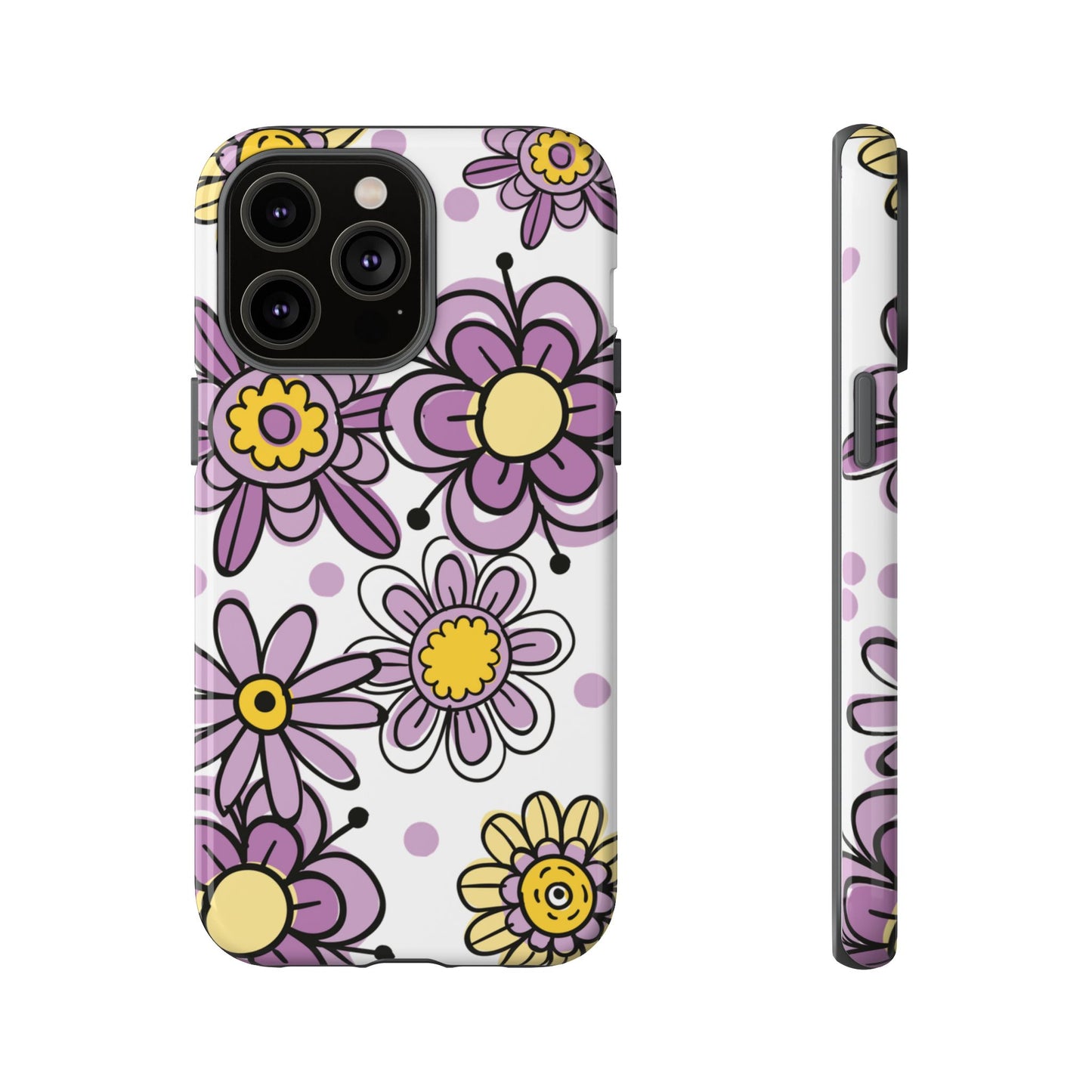 Purple Flowers Protective Phone Case
