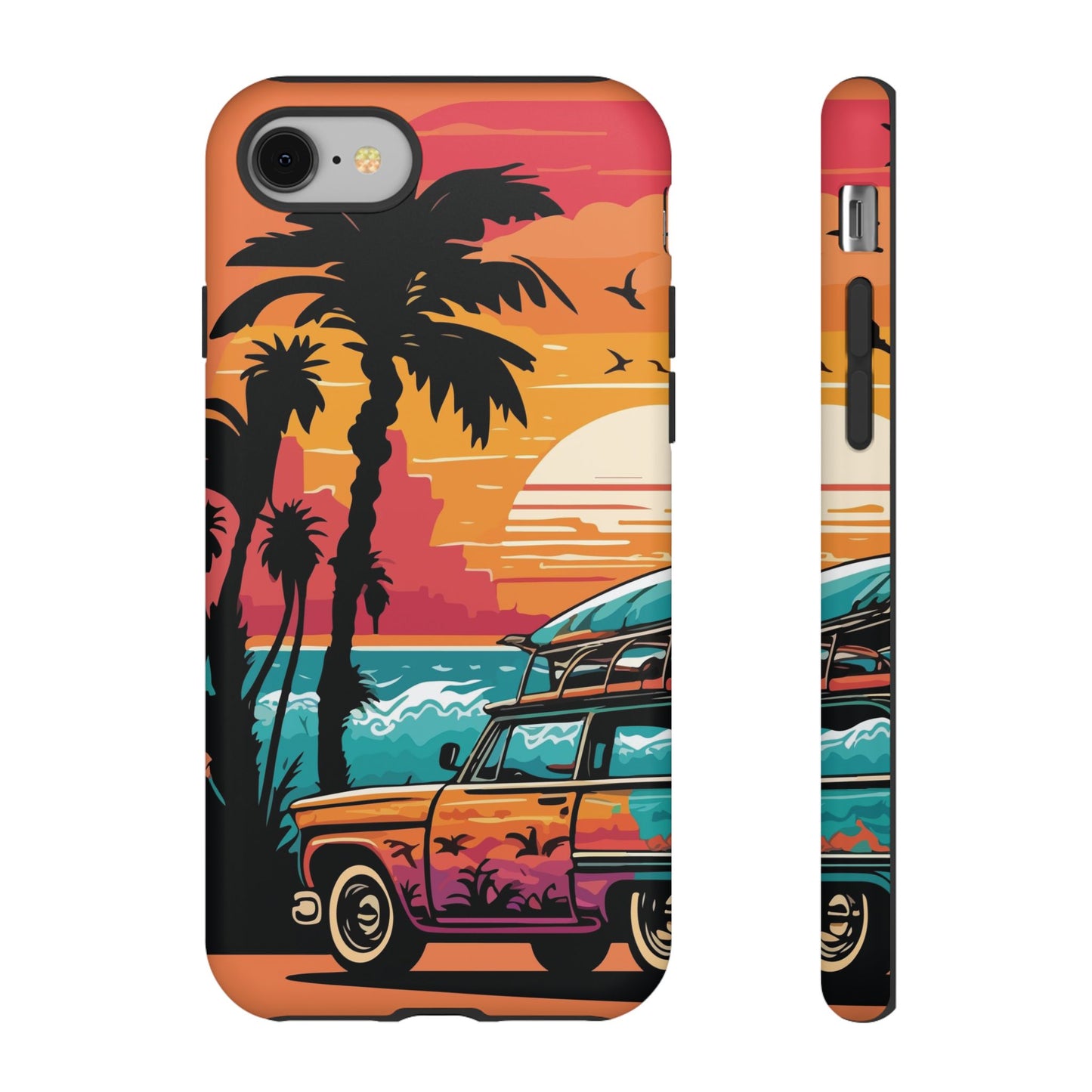Summer Retro Sunset Protective Phone Case