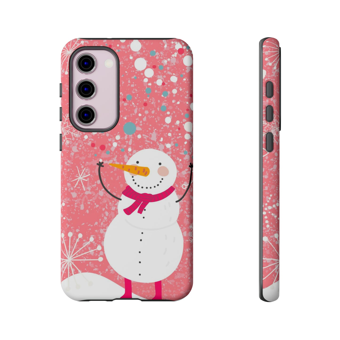 Pink Snowman Protective Case for Iphone, Samsung and a Google phones