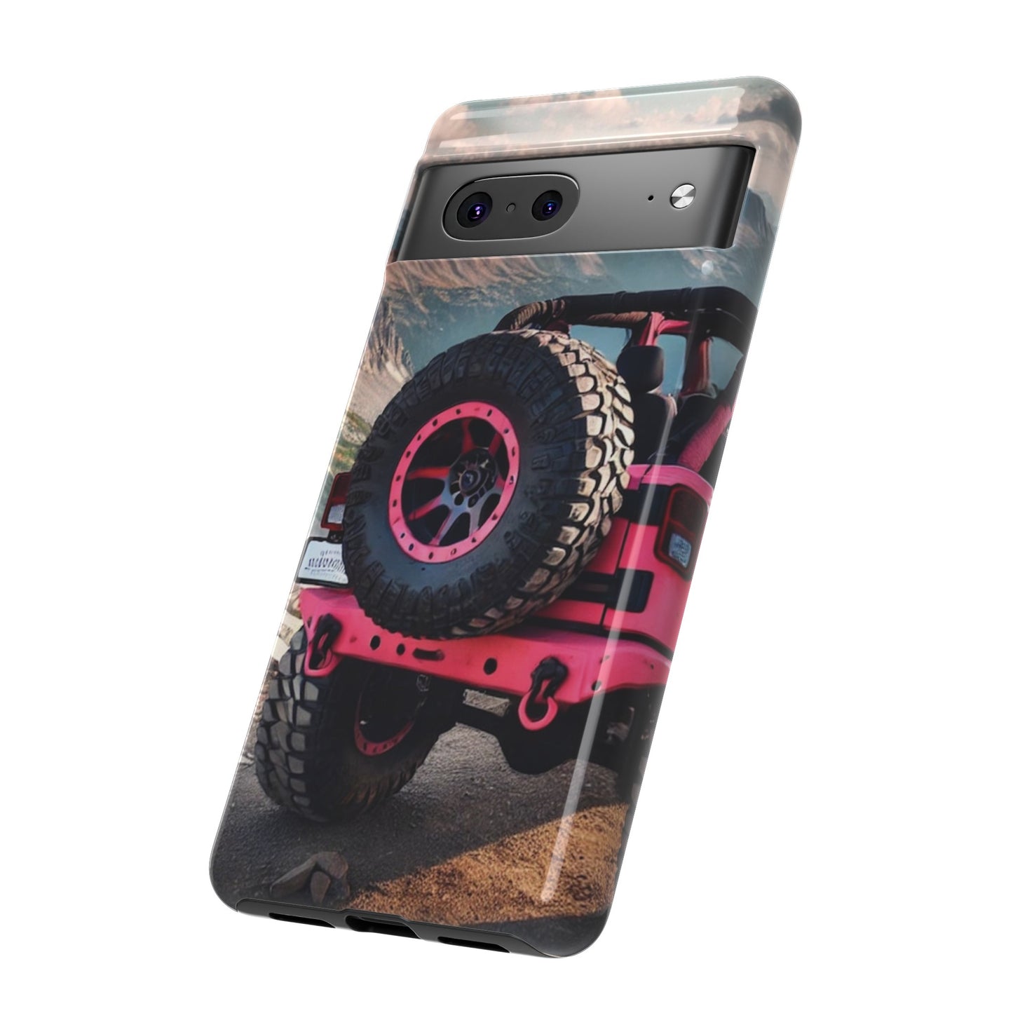 Pink Jeep Tire Protective Phone Case