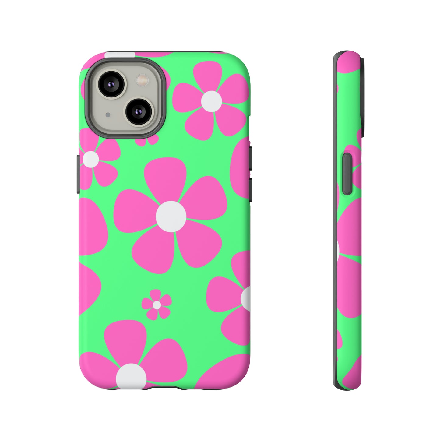 Green with pink flowers protective case