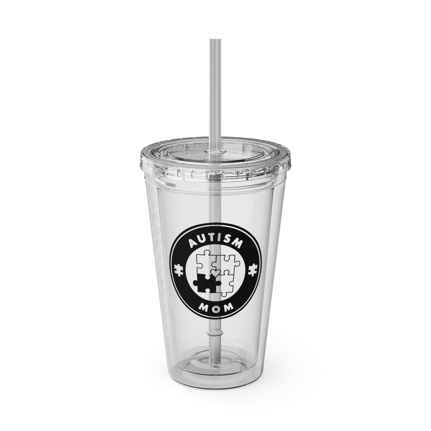 Autism Mom Tumbler with Straw, 16oz