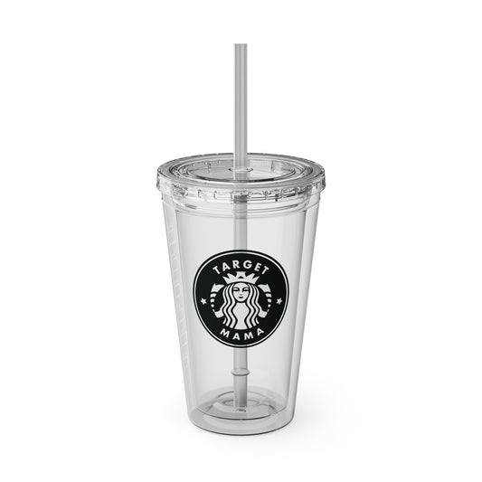 Shopping Coffee Mom Tumbler with Straw, 16oz