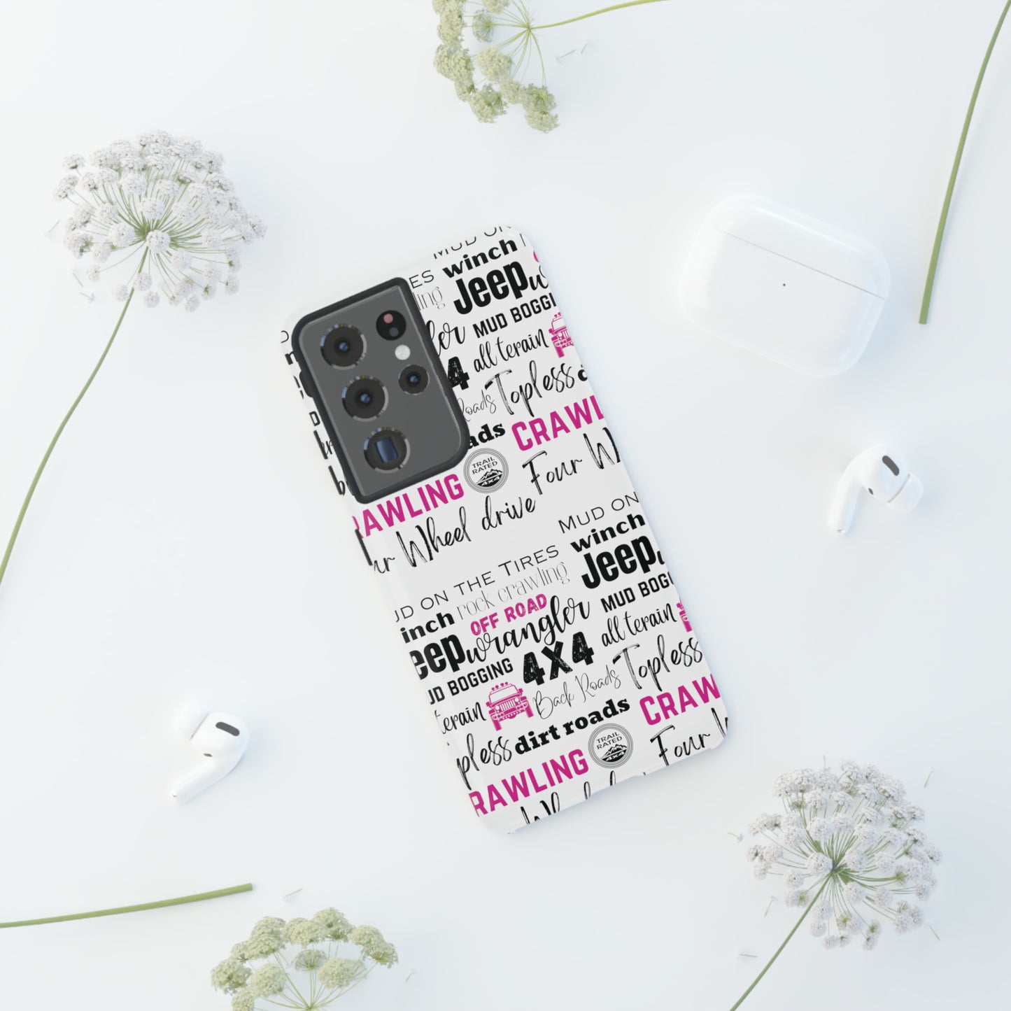 Off Road Subway Art Splash of Pink Protective Phone Case for Iphone, Samsung and Google Phones