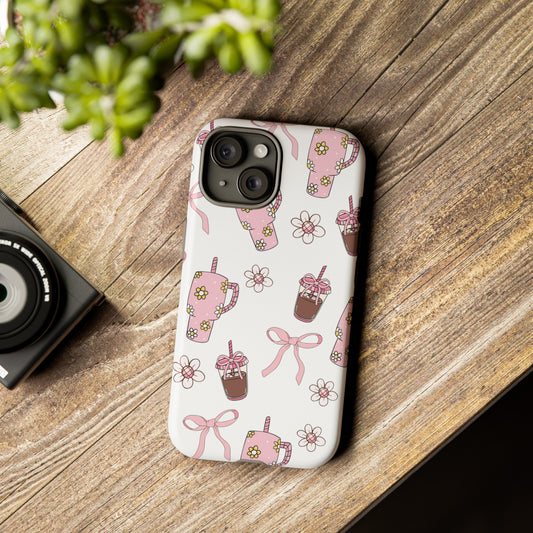 Coffee and Flowers Protective Phone Case