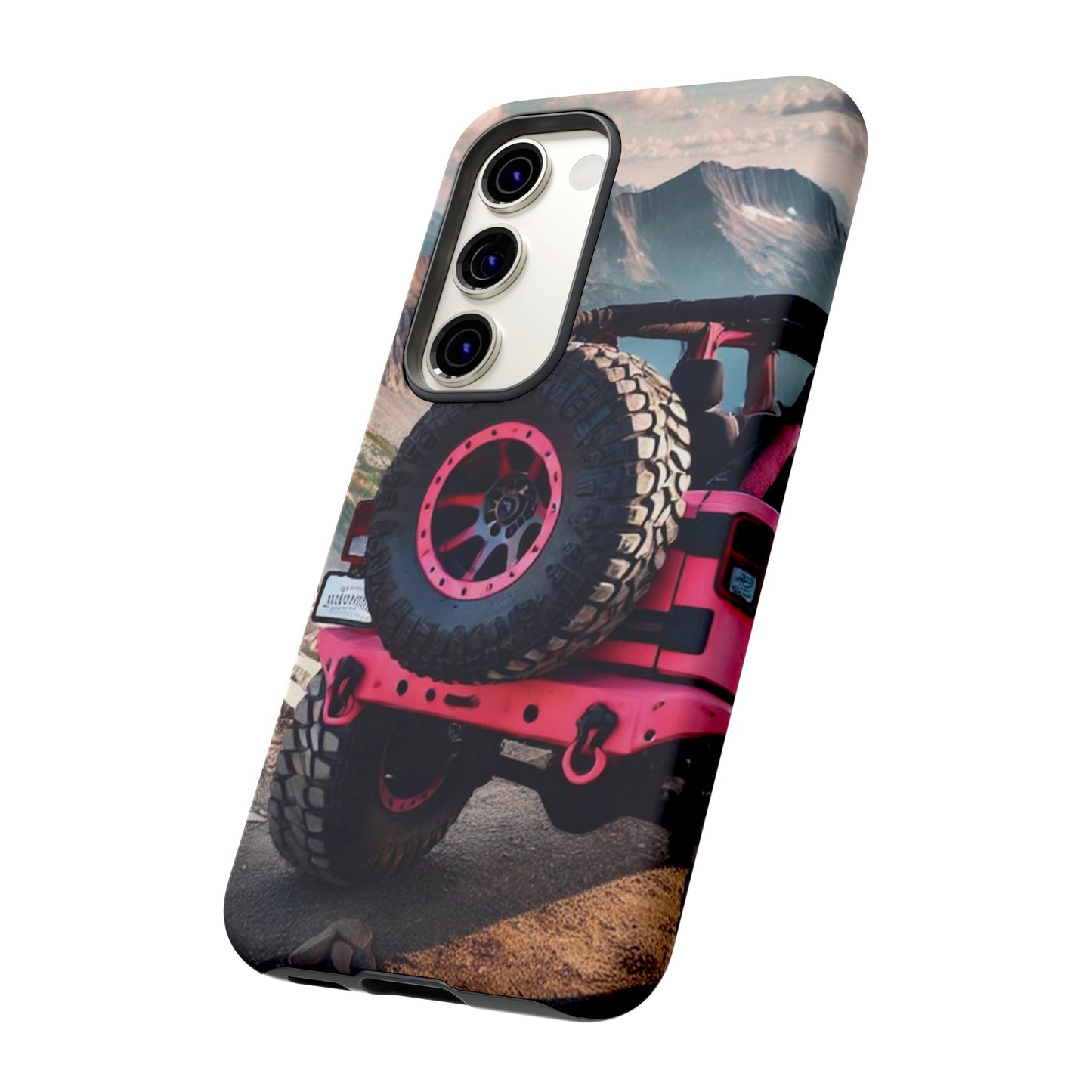 Pink Jeep Tire Protective Phone Case