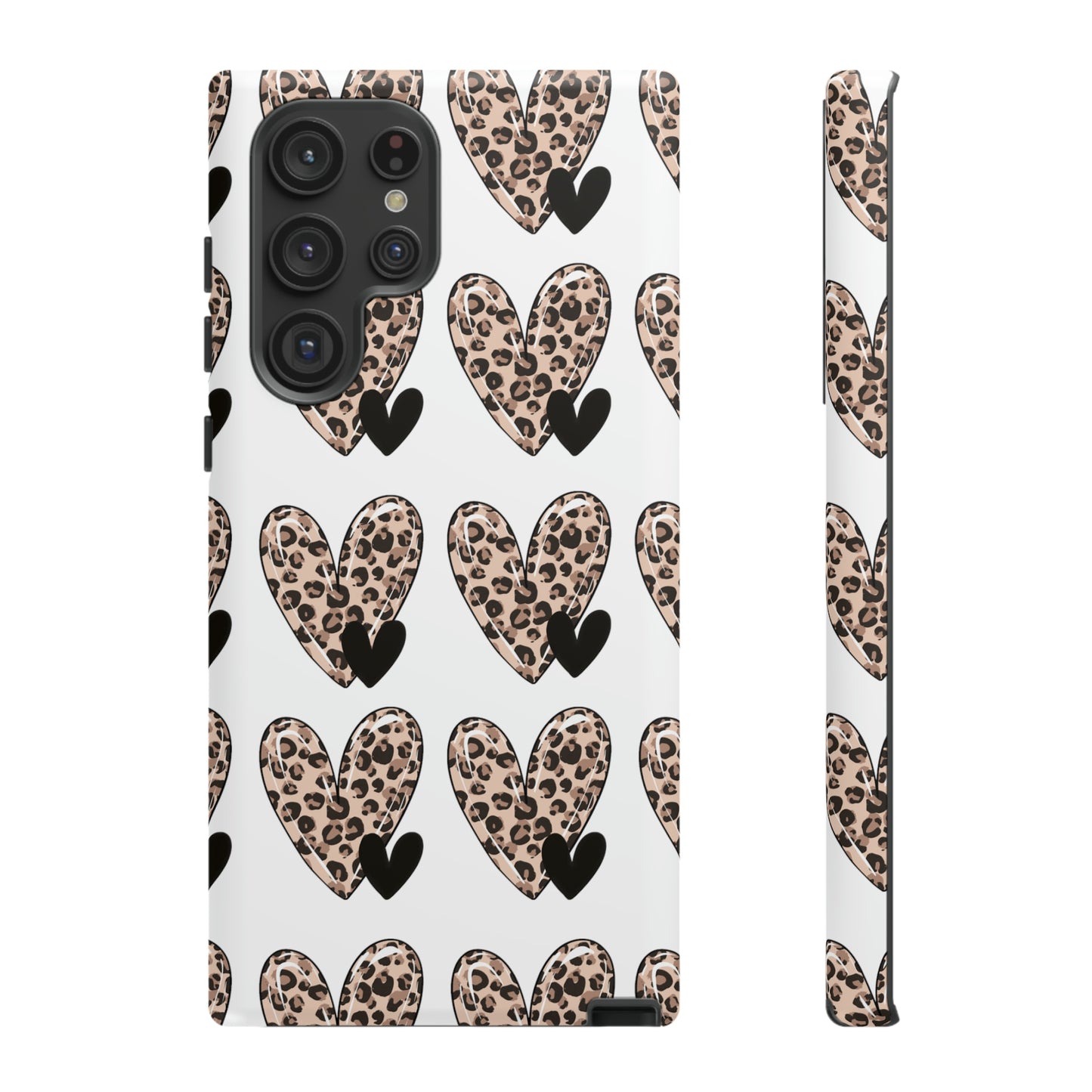 Leopard Hearts Protective Case for IPhone. Samsung and Google phones