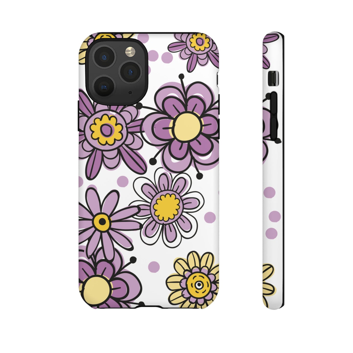 Purple Flowers Protective Phone Case