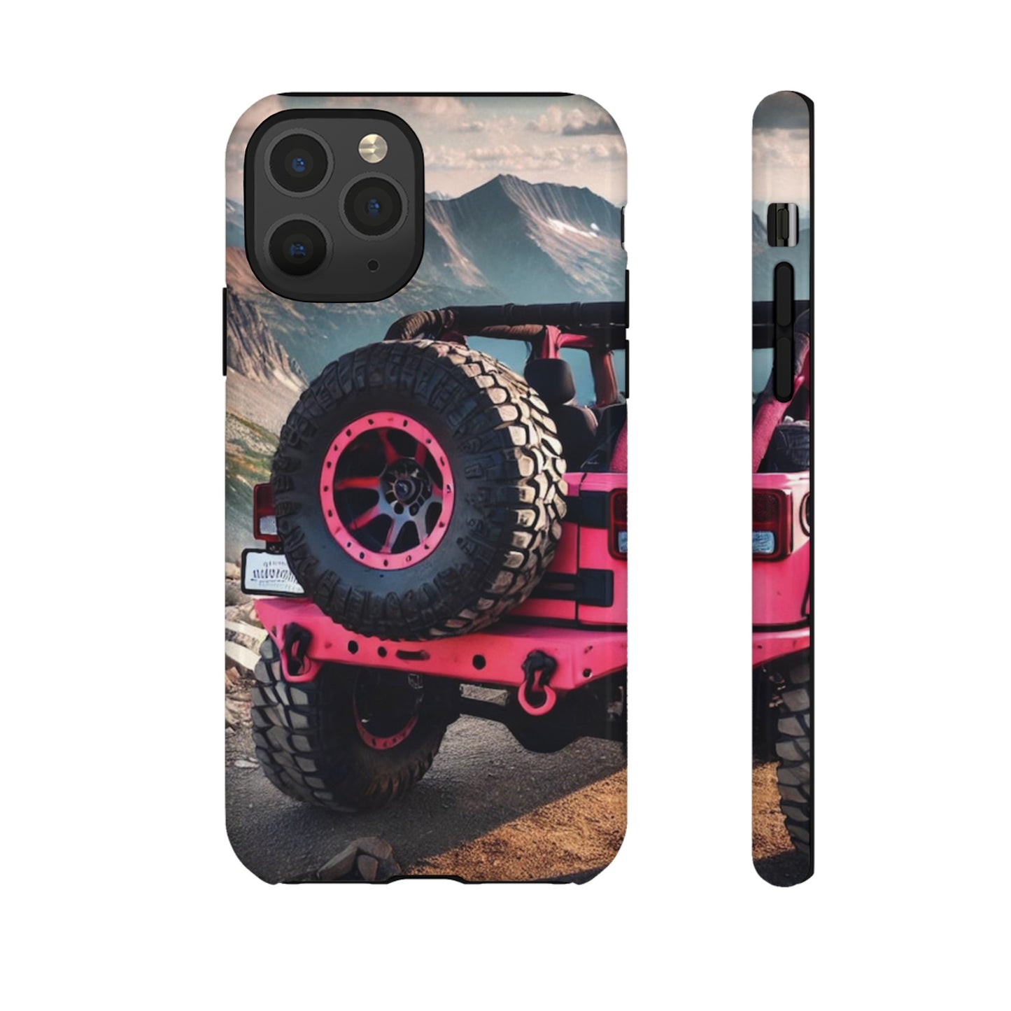 Pink Jeep Tire Protective Phone Case