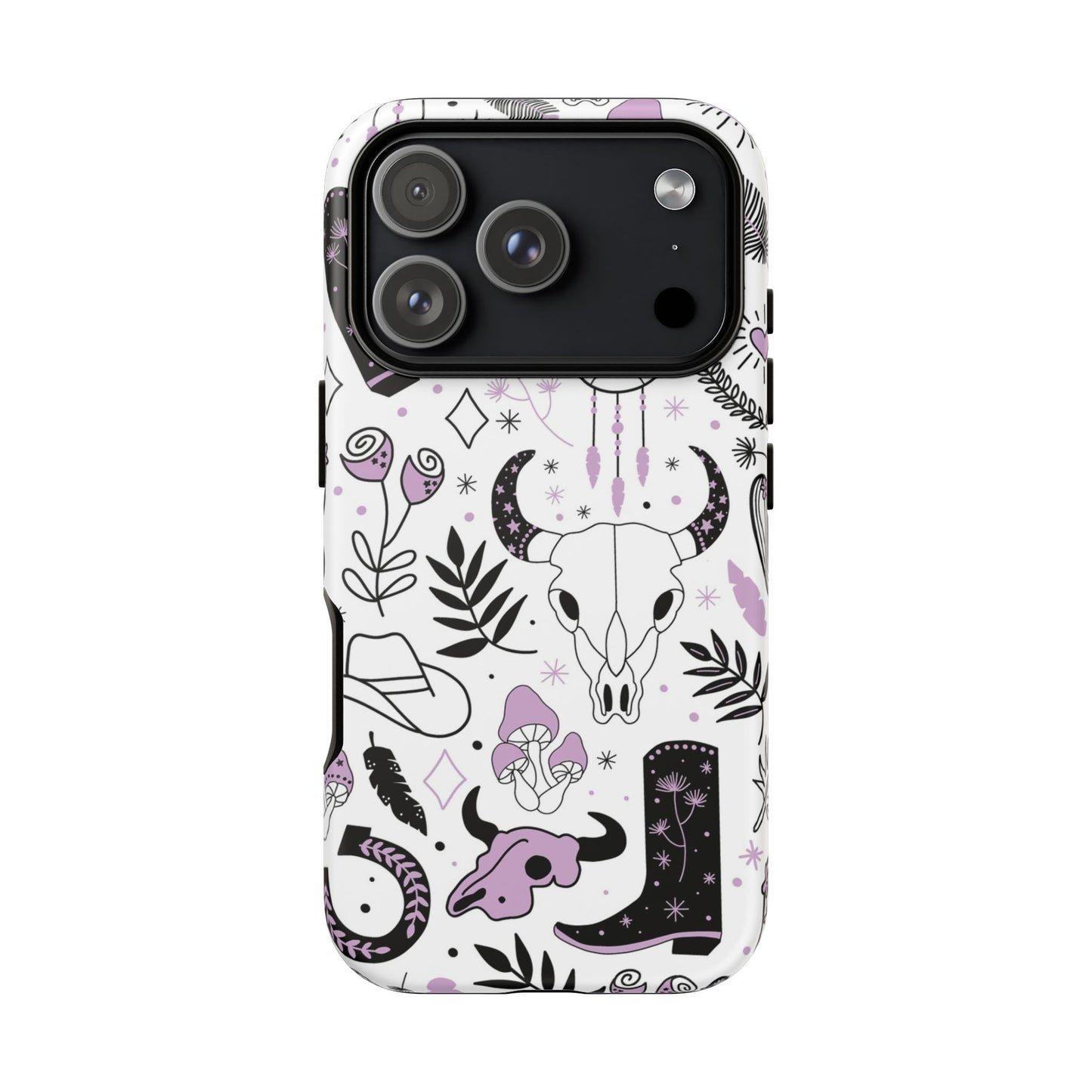 Purple and Black Western Protective Drop Proof Case Iphone, Samsung and Google phones