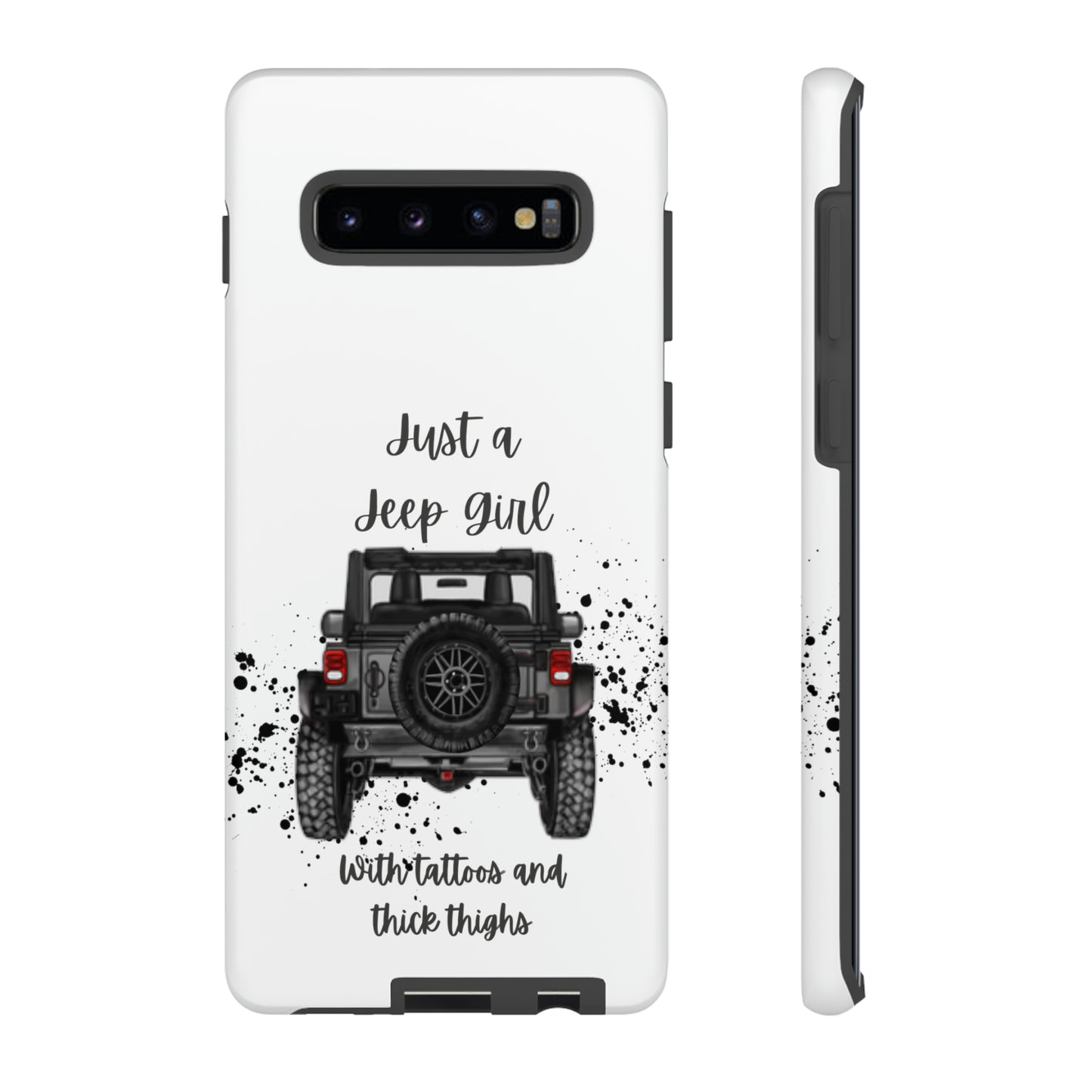 Off Road Girl with Tattoos and Thick Thighs Grey Protective Phkne Case