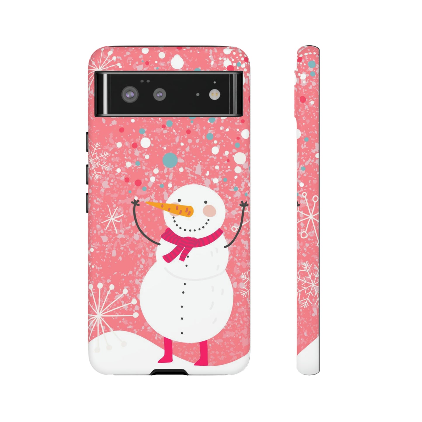 Pink Snowman Protective Case for Iphone, Samsung and a Google phones