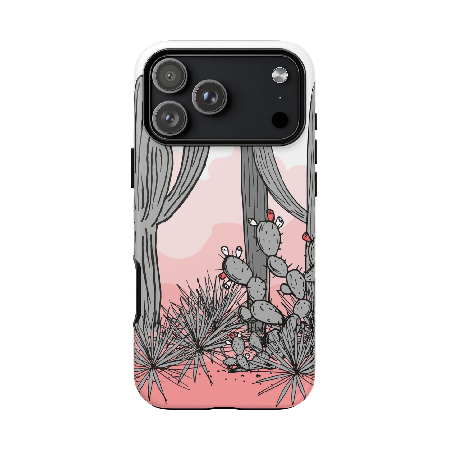 Pastel Cactus Sunset Protective Phone Case