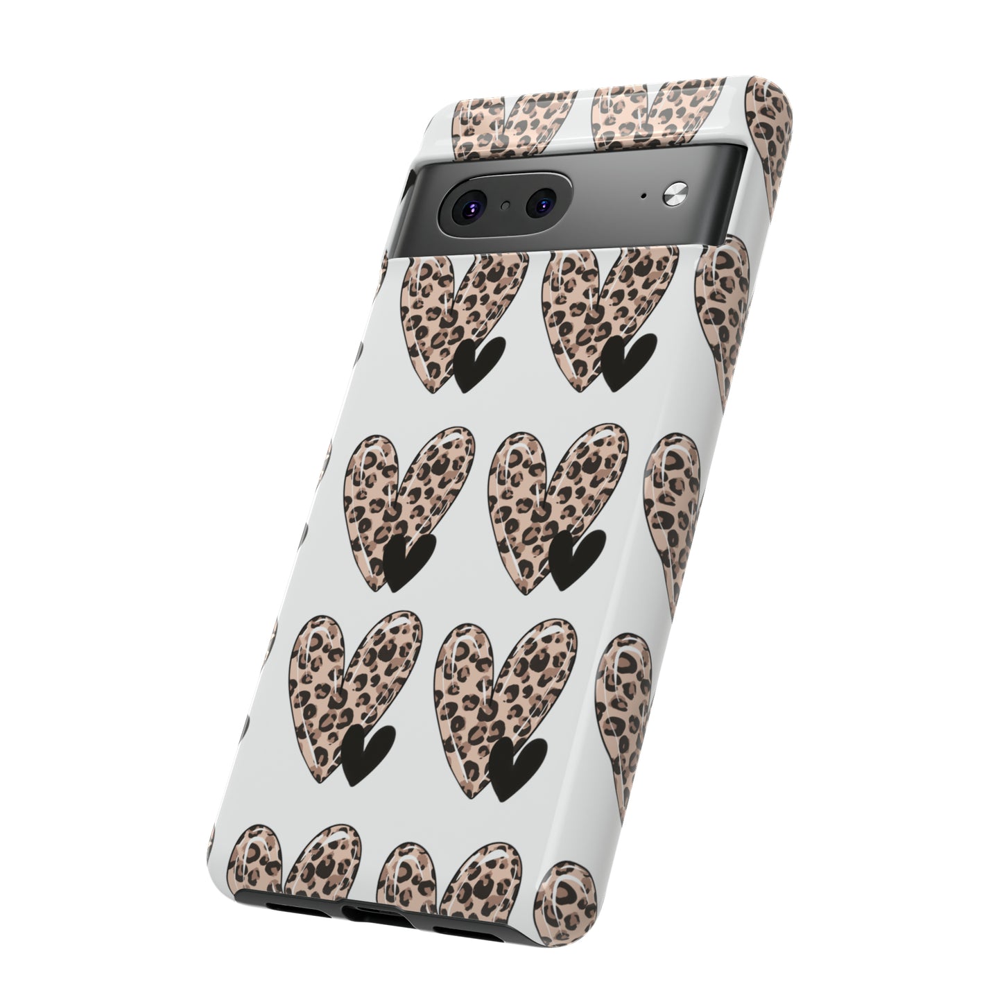 Leopard Hearts Protective Case for IPhone. Samsung and Google phones