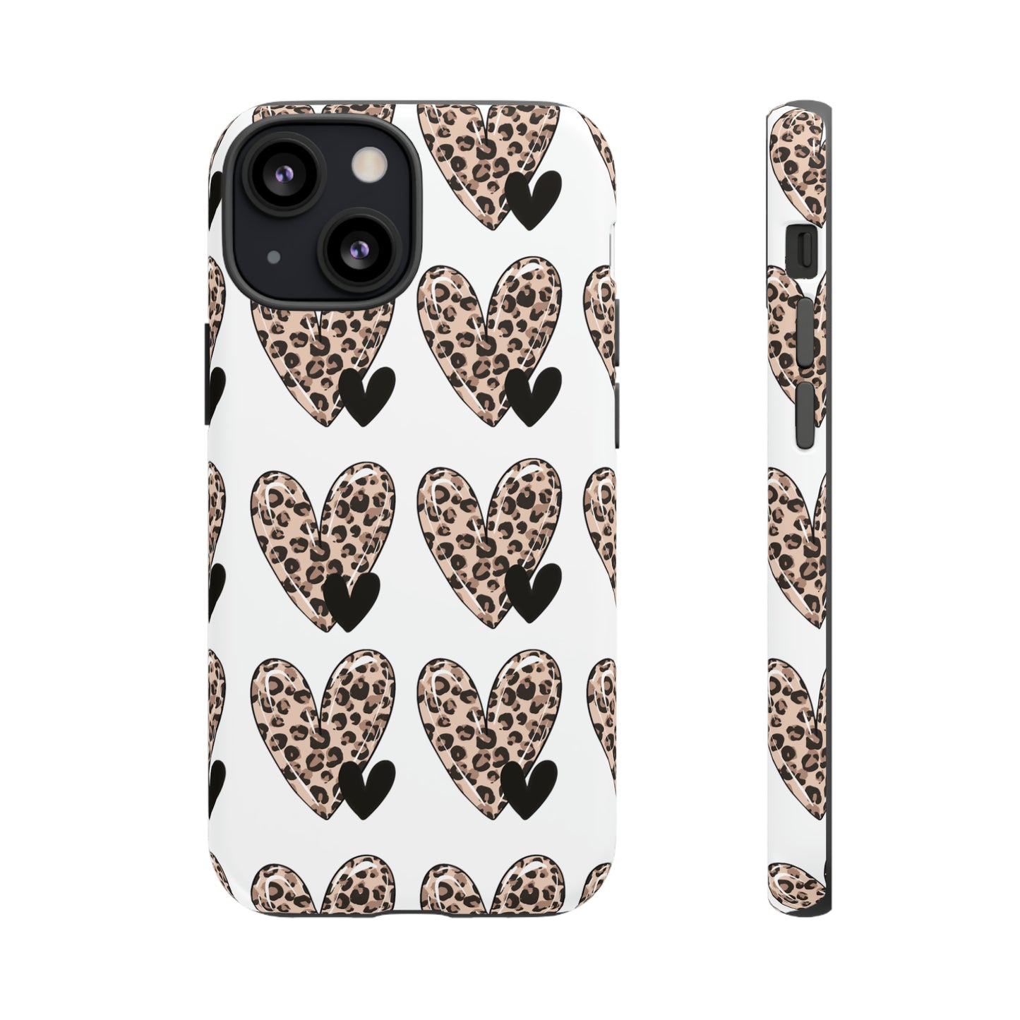 Leopard Hearts Protective Case for IPhone. Samsung and Google phones