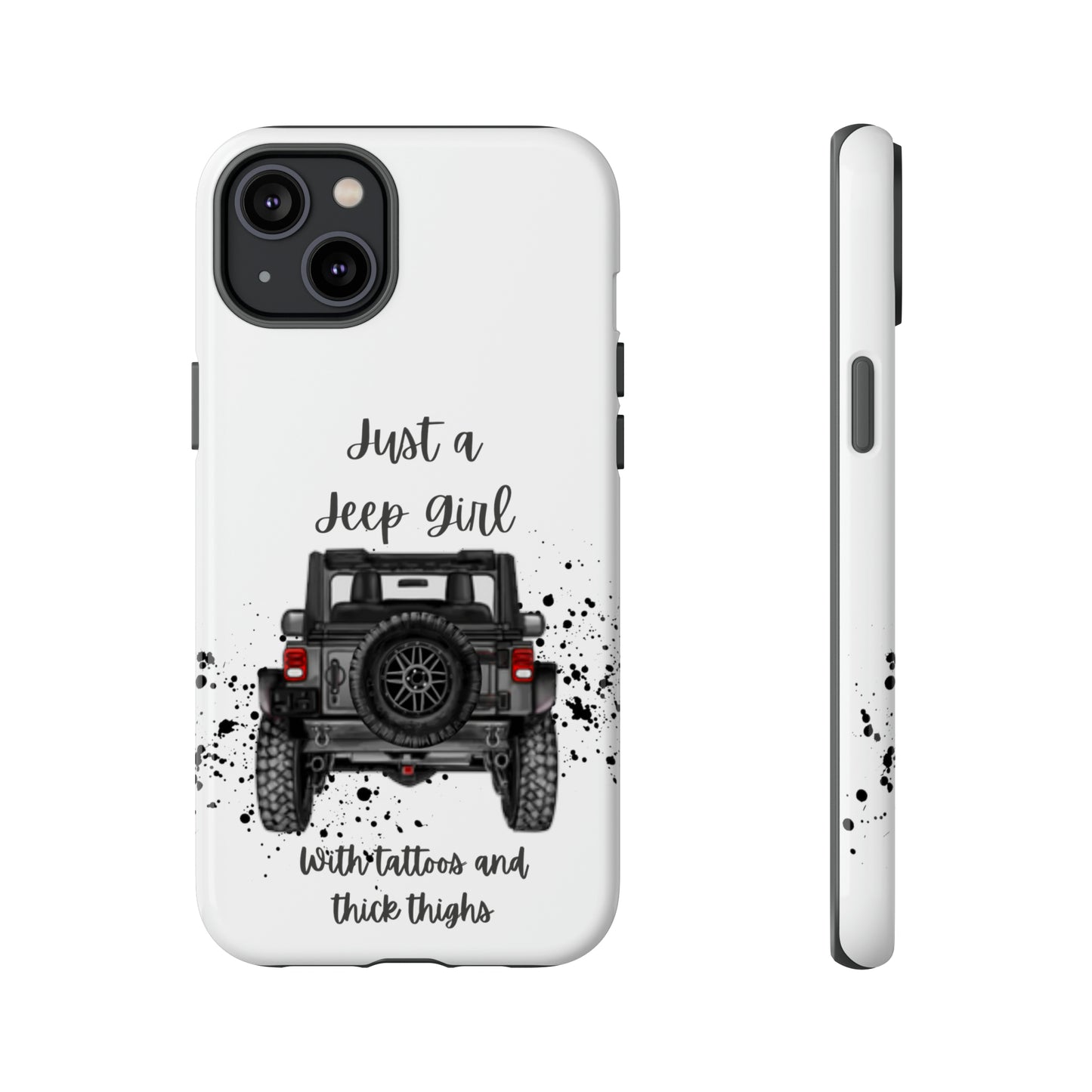 Off Road Girl with Tattoos and Thick Thighs Grey Protective Phkne Case